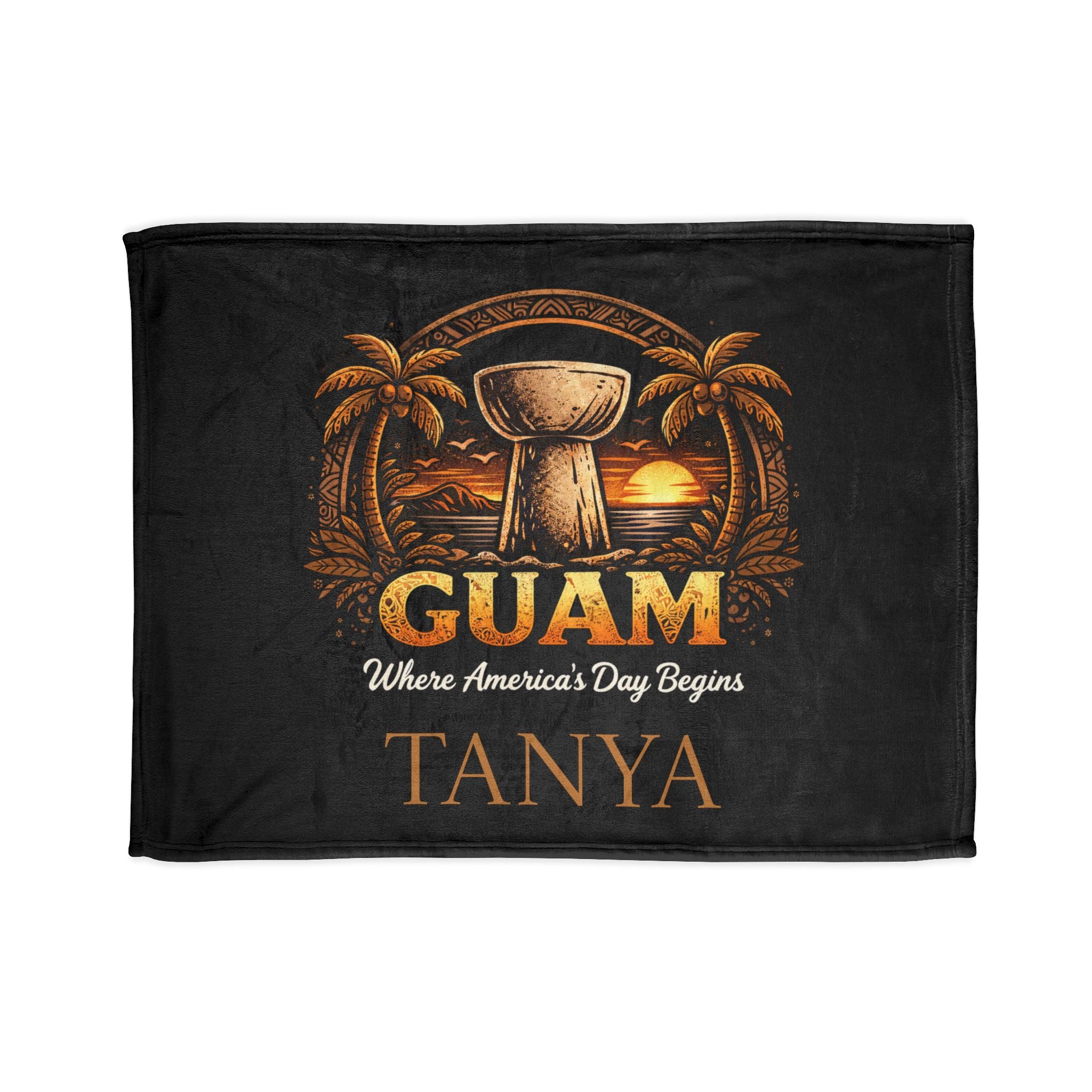 Personalized Guam Plush Blanket | Soft Polyester