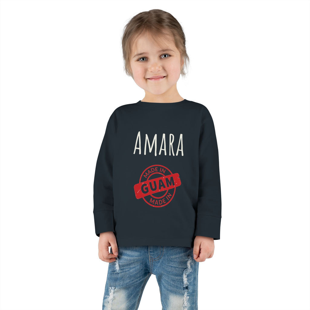 Personalize Made In Guam Kids Long Sleeve Shirt | Customize Name Long Sleeve