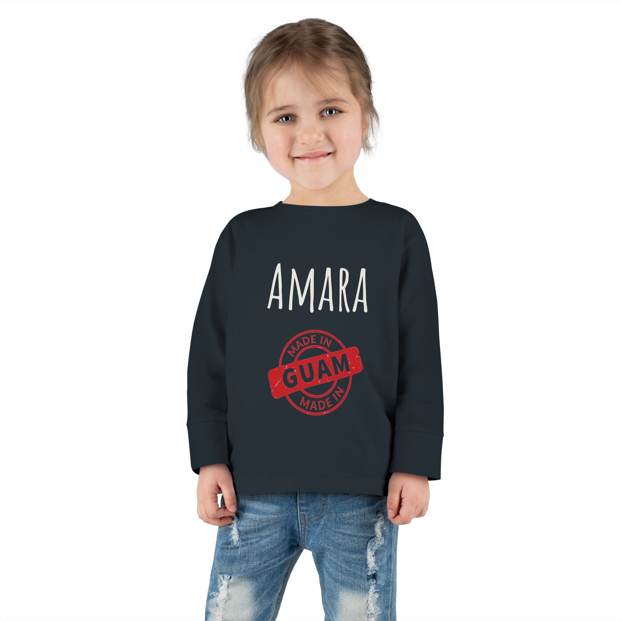 Personalize Made In Guam Kids Long Sleeve Shirt | Customize Name Long Sleeve