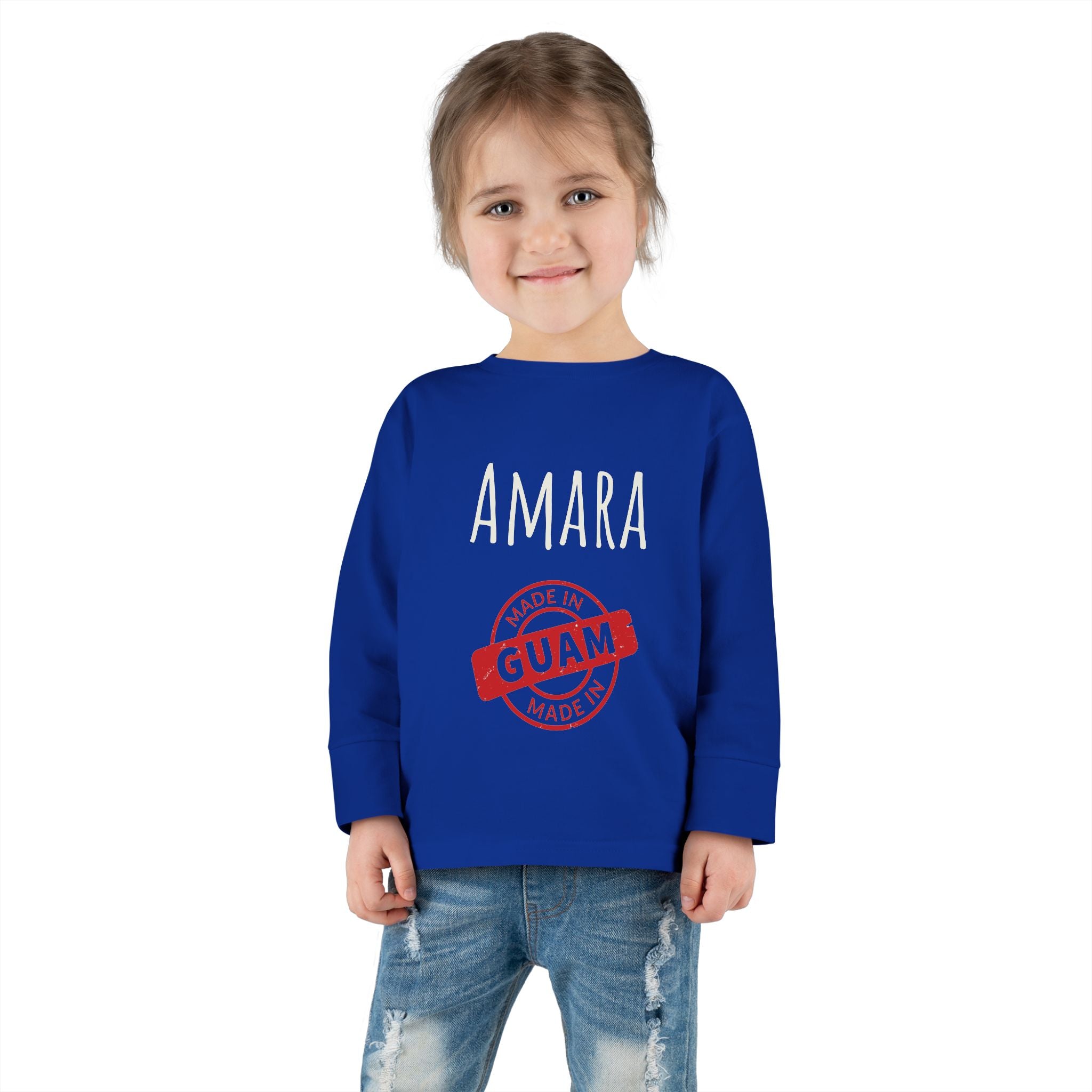 Personalize Made In Guam Kids Long Sleeve Shirt | Customize Name Long Sleeve