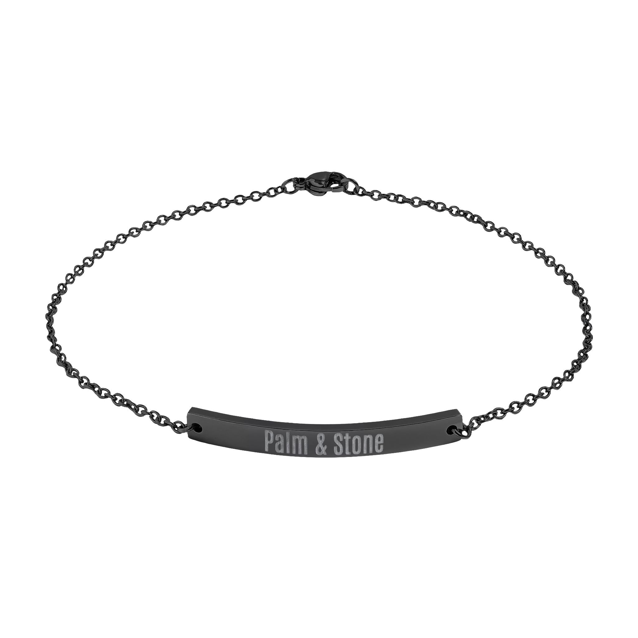 Engravable Curved Bar Anklet | Personalized Name or Message Ankle Bracelet
