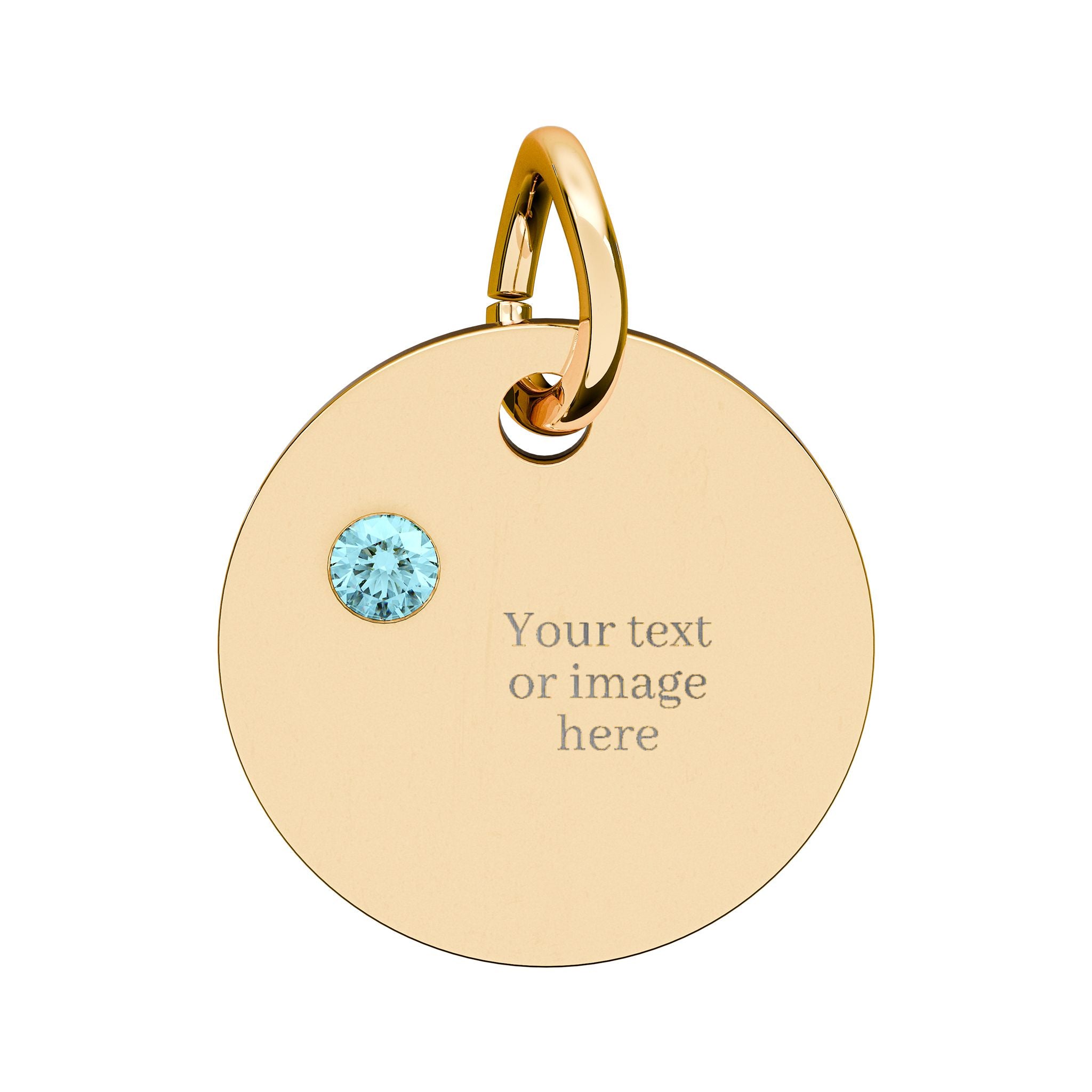 Engravable Birthstone Circle Charm — Personalized Necklace Pendant