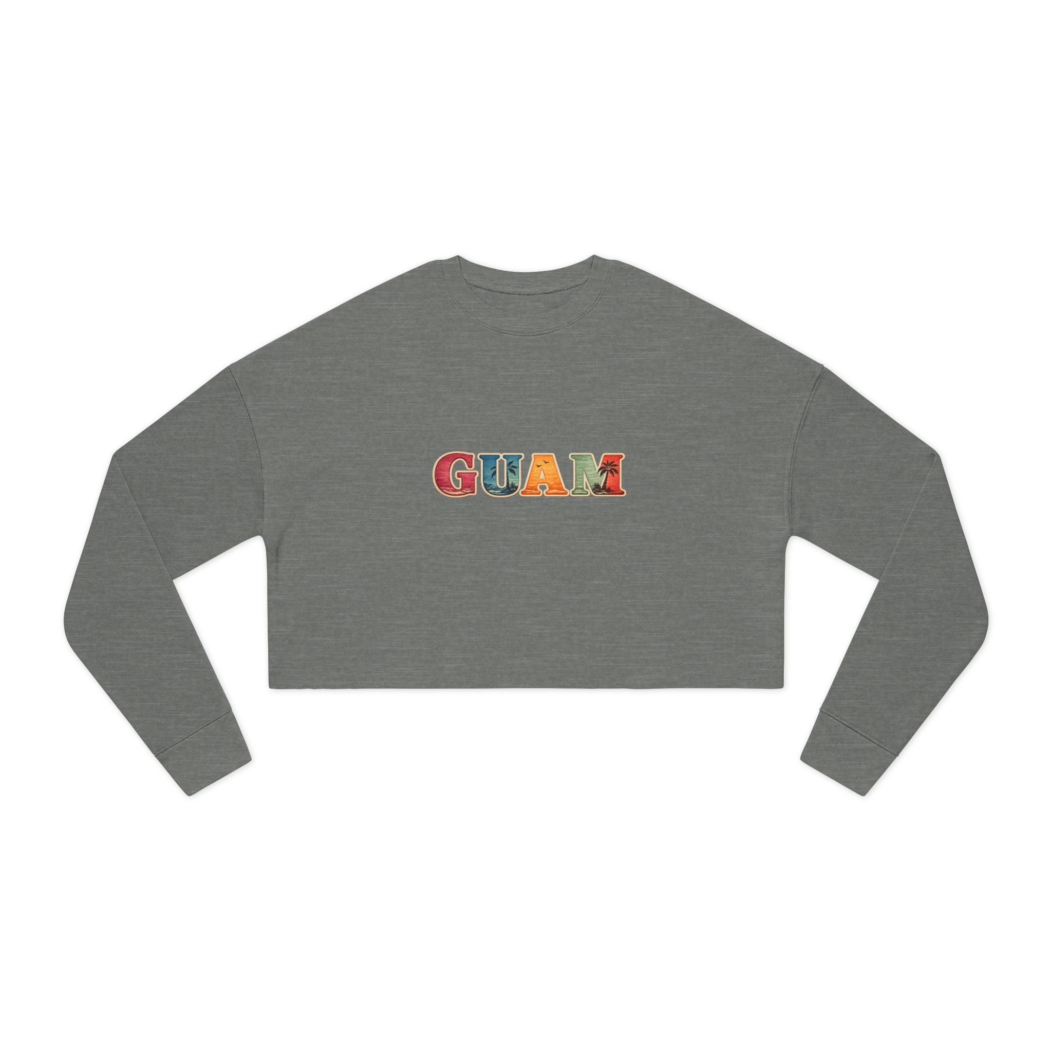 GUAM Vintage Postcard Cropped Sweatshirt