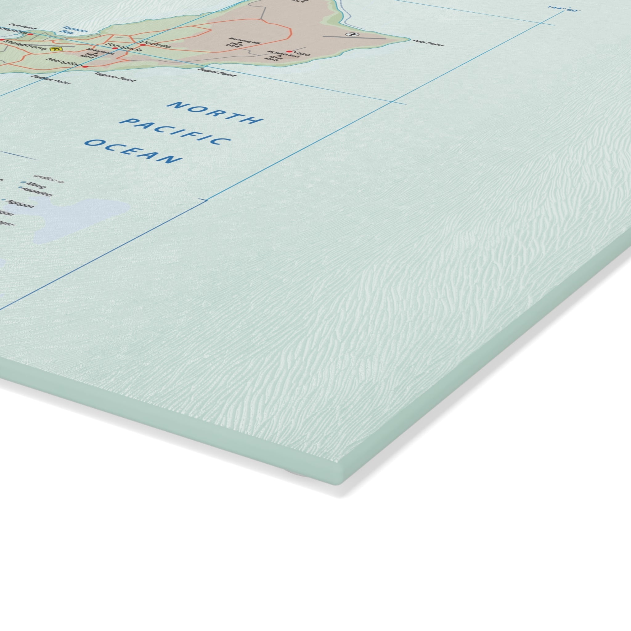 Personalized Island Map Glass Cutting Board | Vintage Nautical Kitchen Decor