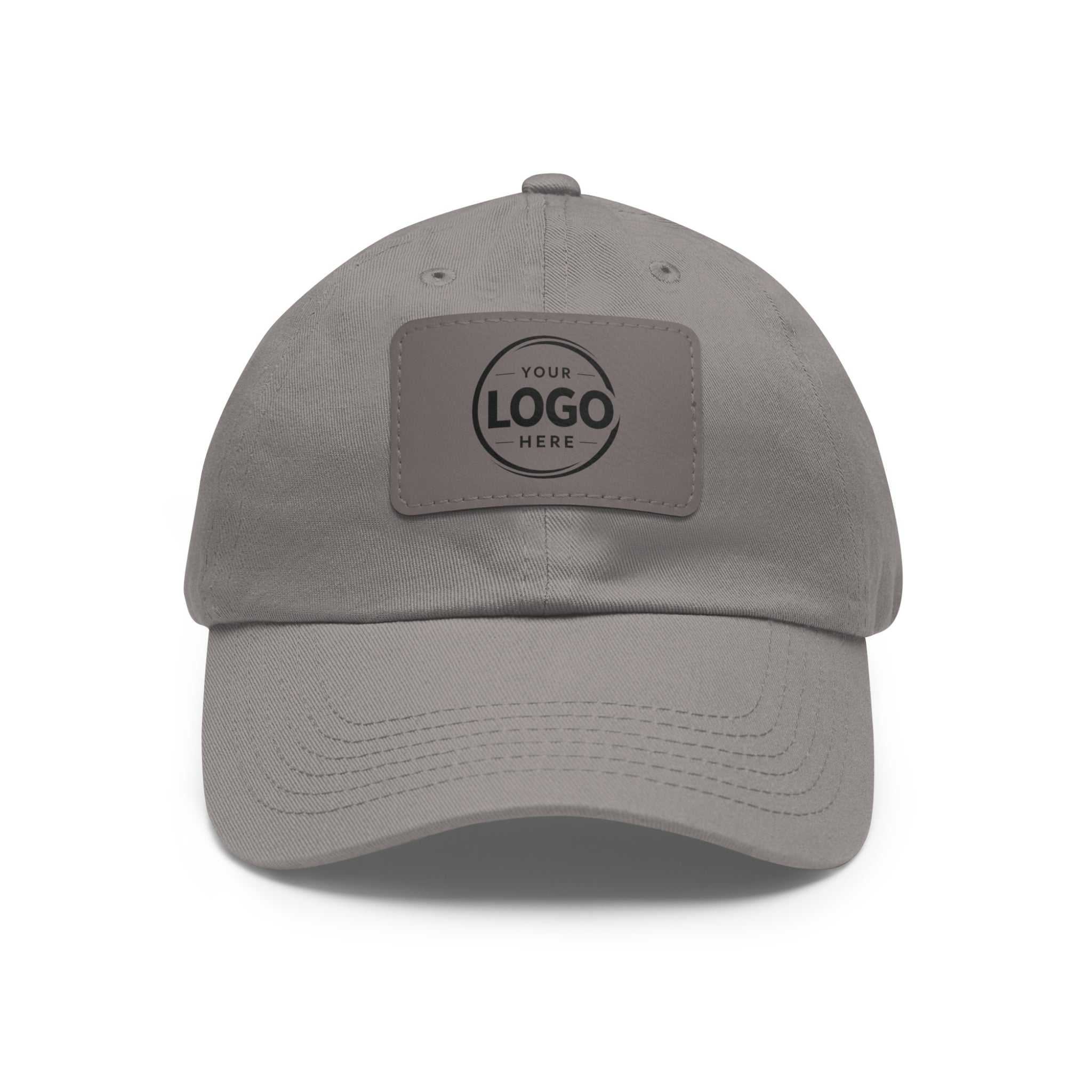 Leather Patch Dad Hat — Custom Logo Rectangular Patch Cap