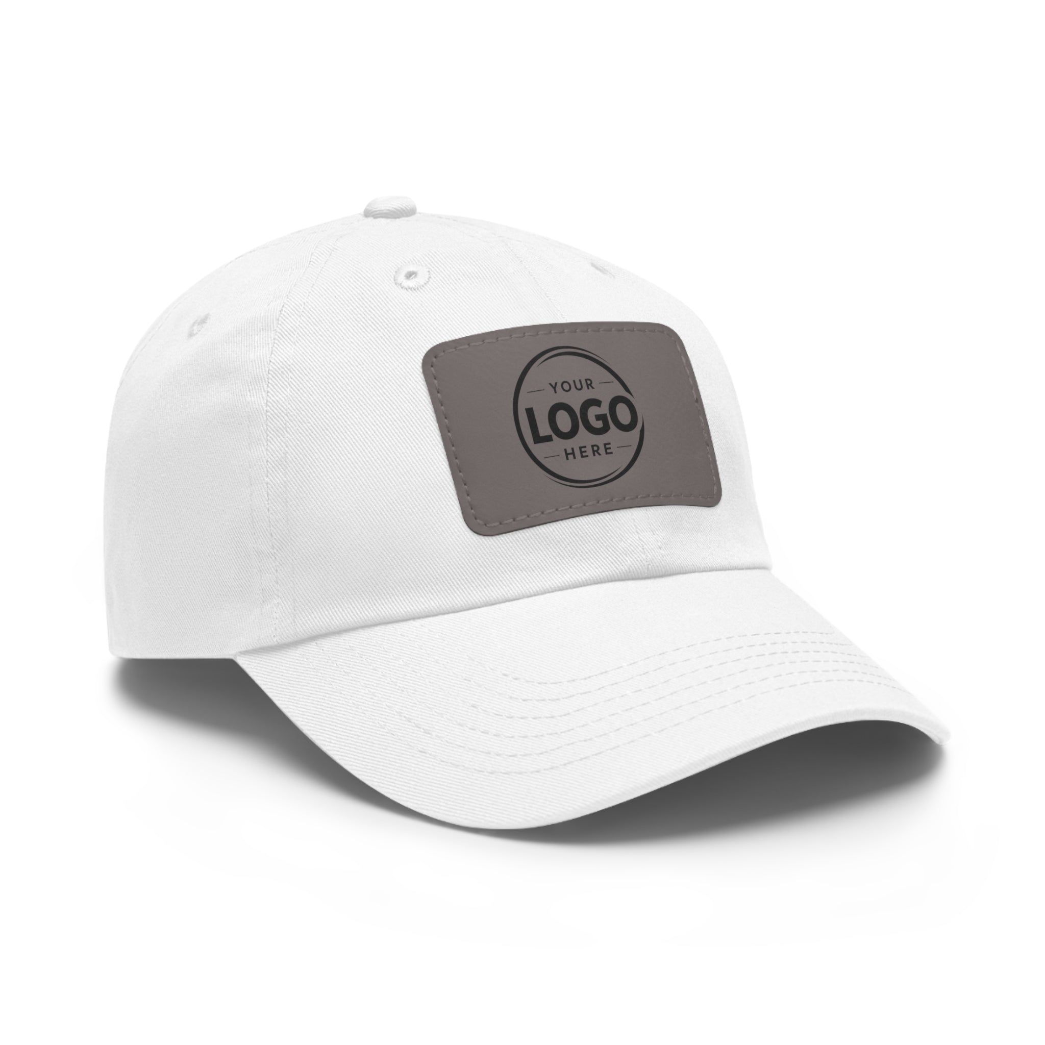 Leather Patch Dad Hat — Custom Logo Rectangular Patch Cap