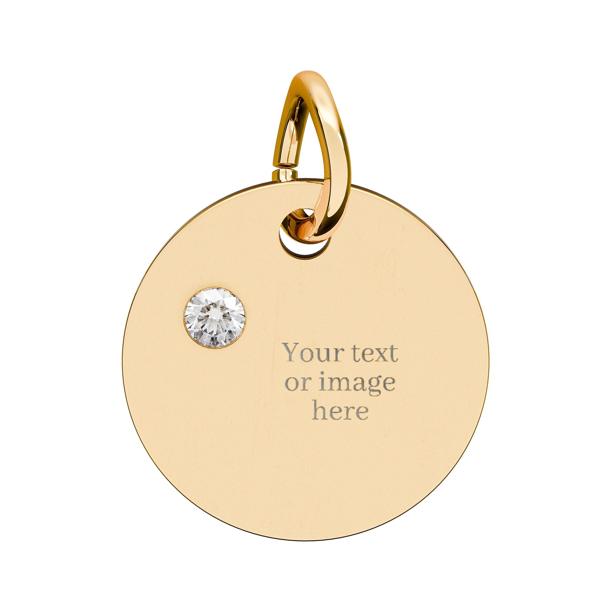 Engravable Birthstone Circle Charm — Personalized Necklace Pendant