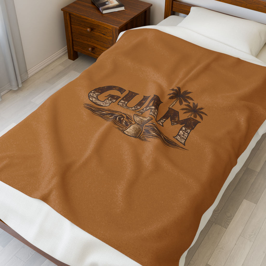 Guam Velveteen Plush Blanket |Tropical Island Souvenir Throw