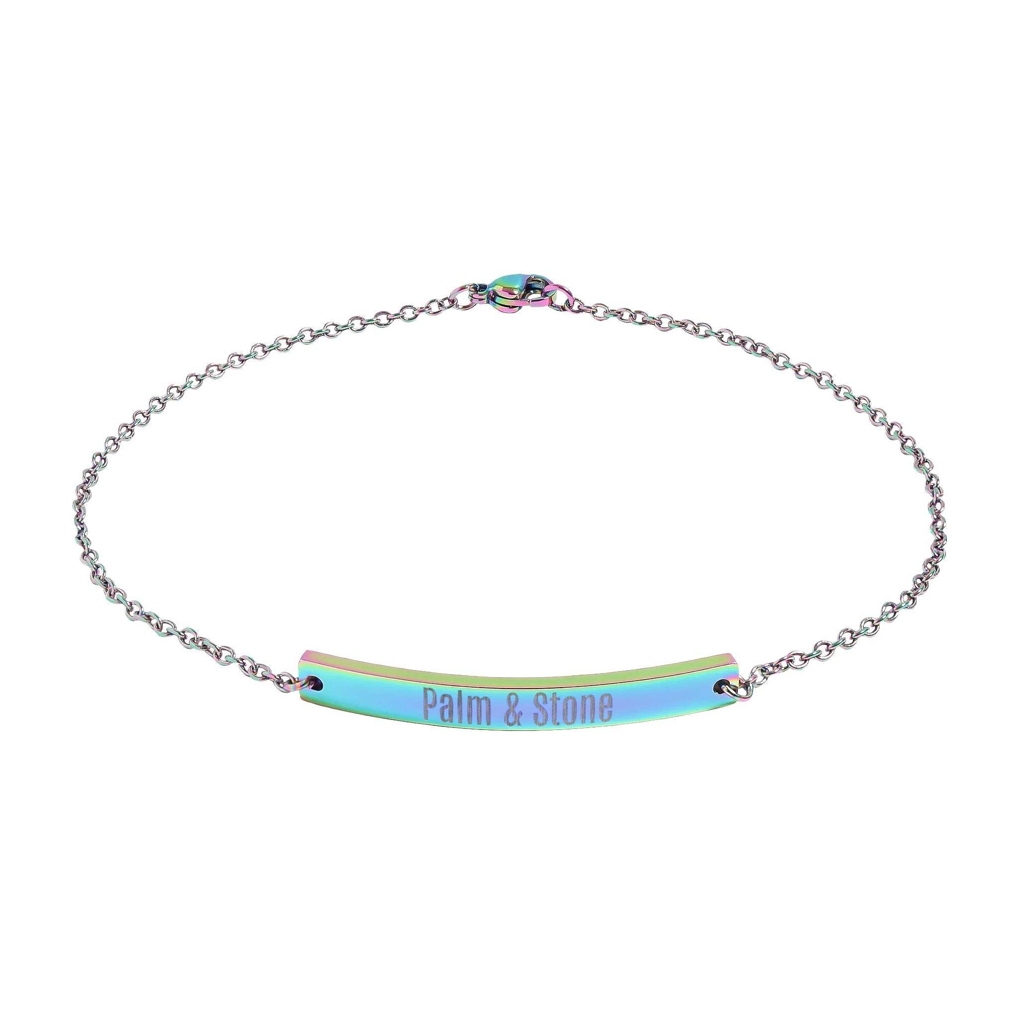 Engravable Curved Bar Anklet | Personalized Name or Message Ankle Bracelet