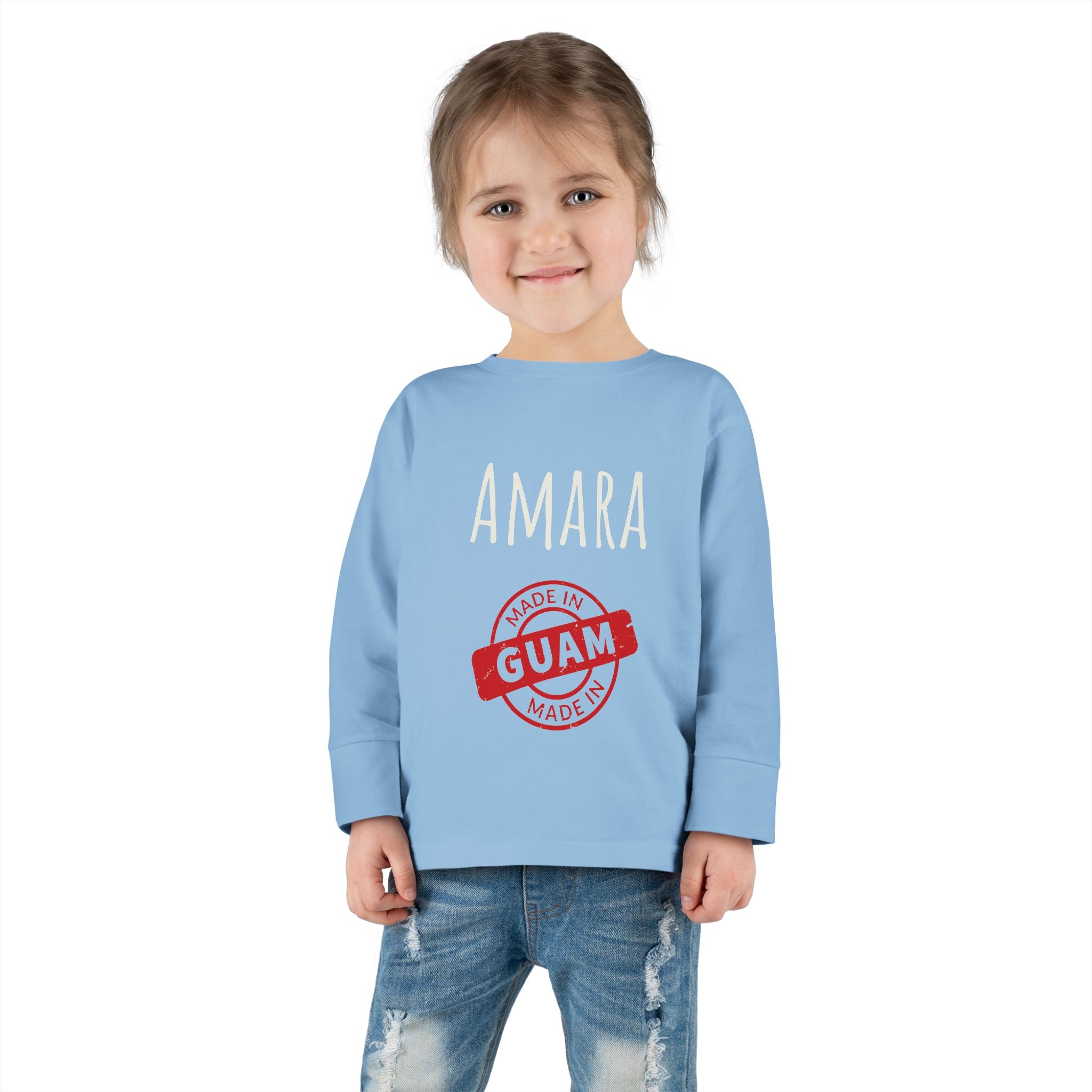Personalize Made In Guam Kids Long Sleeve Shirt | Customize Name Long Sleeve