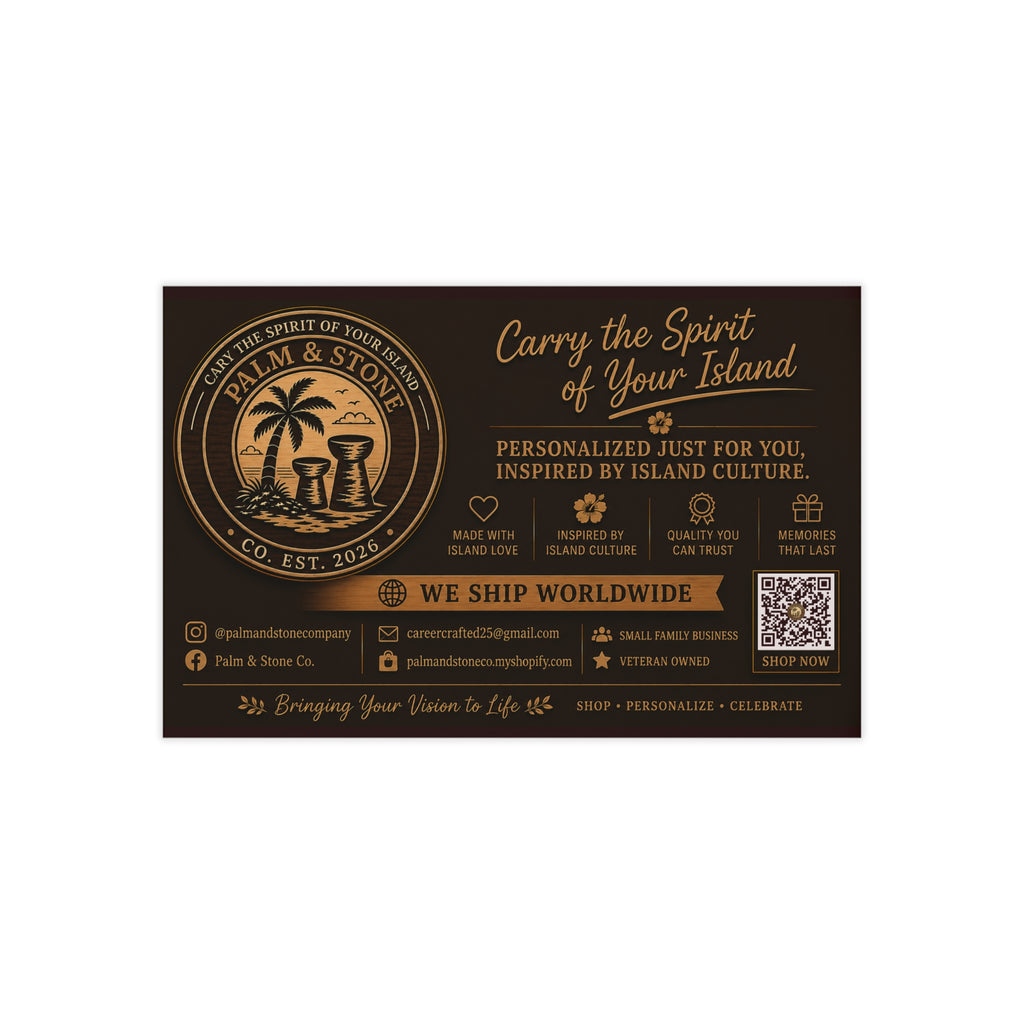 Island-Inspired Business Cards | Custom 100 Pack (Add your logo and image)