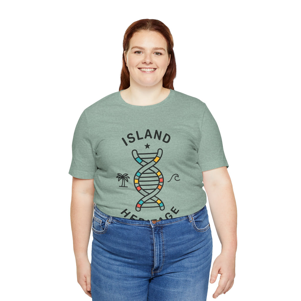 Island Heritage T-Shirt | Caribbean Pride, Retro Passport Stamp
