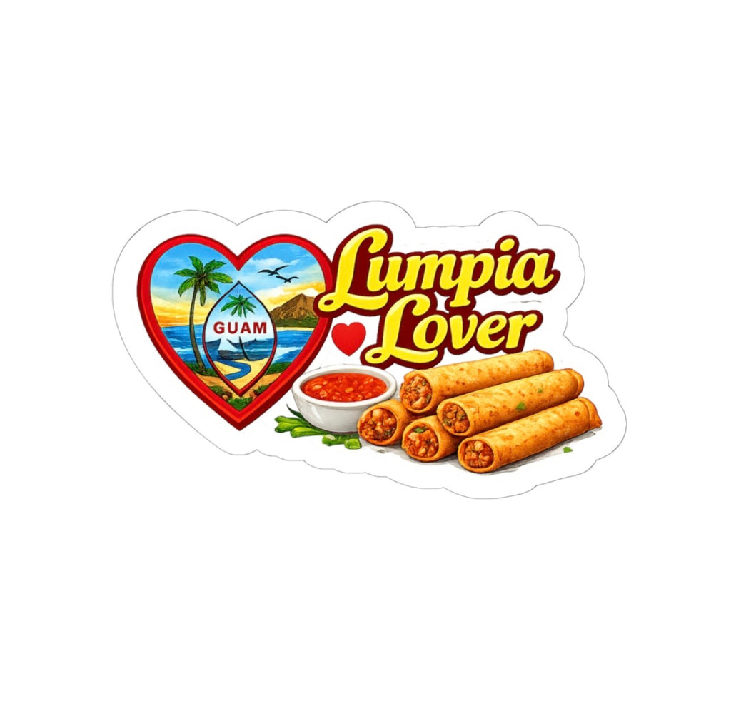 Guam Heart Stickers | Red Rice, Lumpia, Spam, Empanadas, BBQ, Mainland Island Timing Options