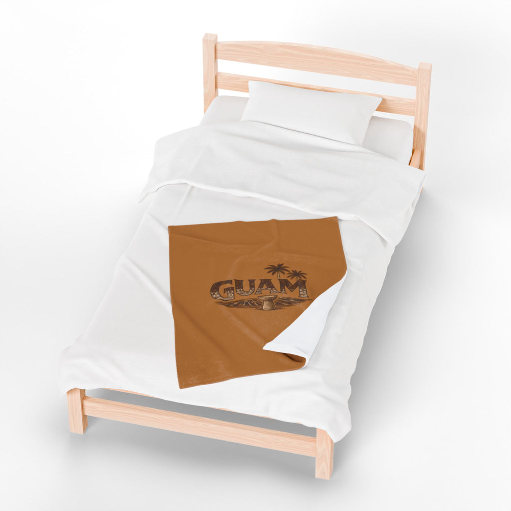 Guam Velveteen Plush Blanket |Tropical Island Souvenir Throw