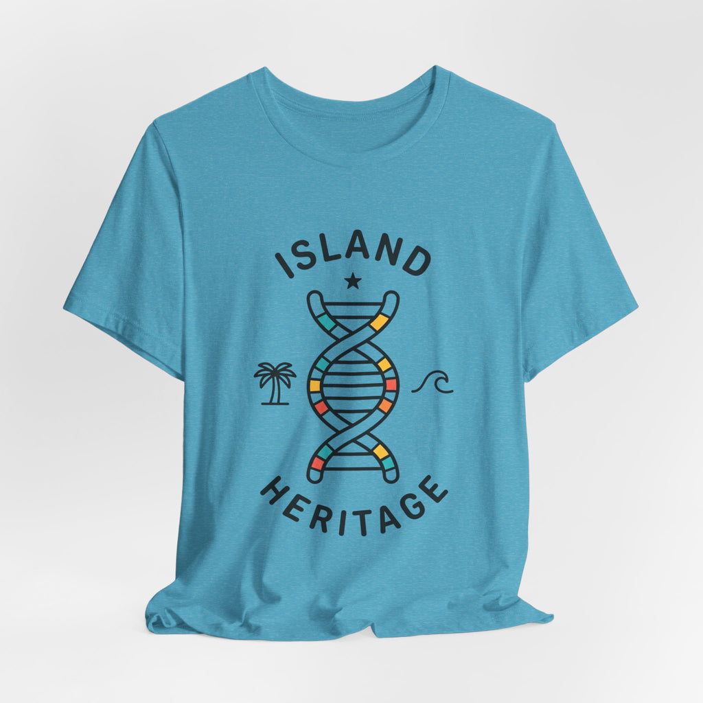 Island Heritage T-Shirt | Caribbean Pride, Retro Passport Stamp