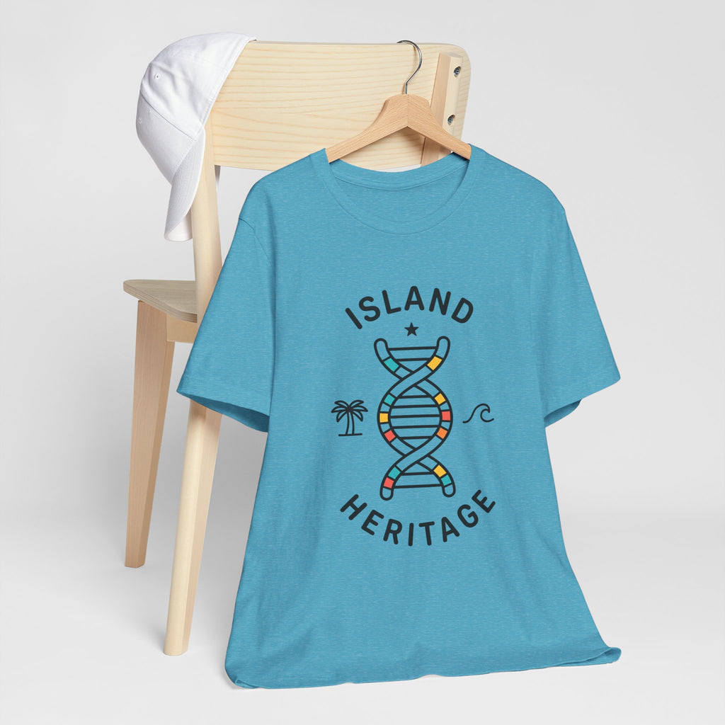 Island Heritage T-Shirt | Caribbean Pride, Retro Passport Stamp