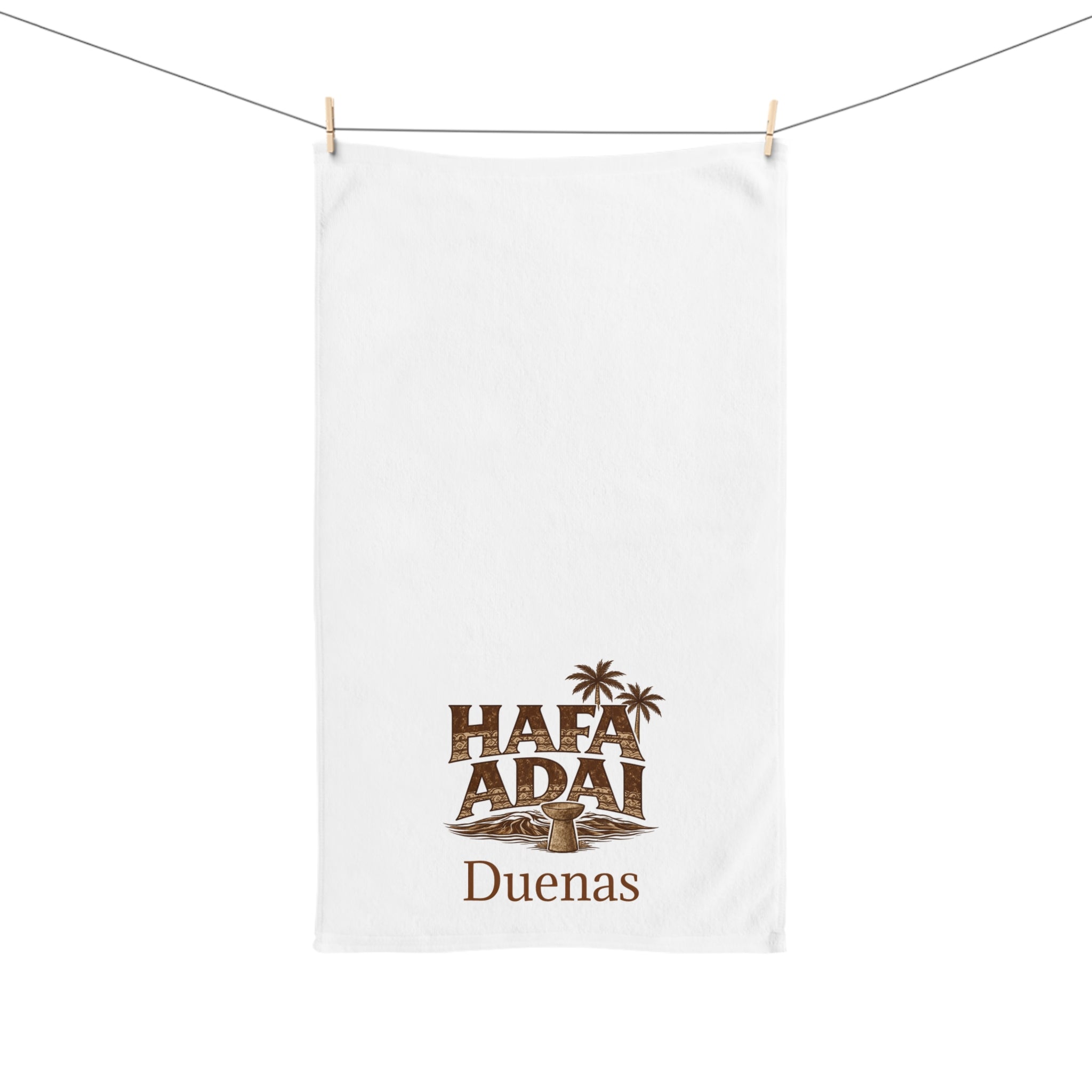 Hand Towel "Hafa Adai" Tropical Palm Personalized Beach Towel (Custom Name)
