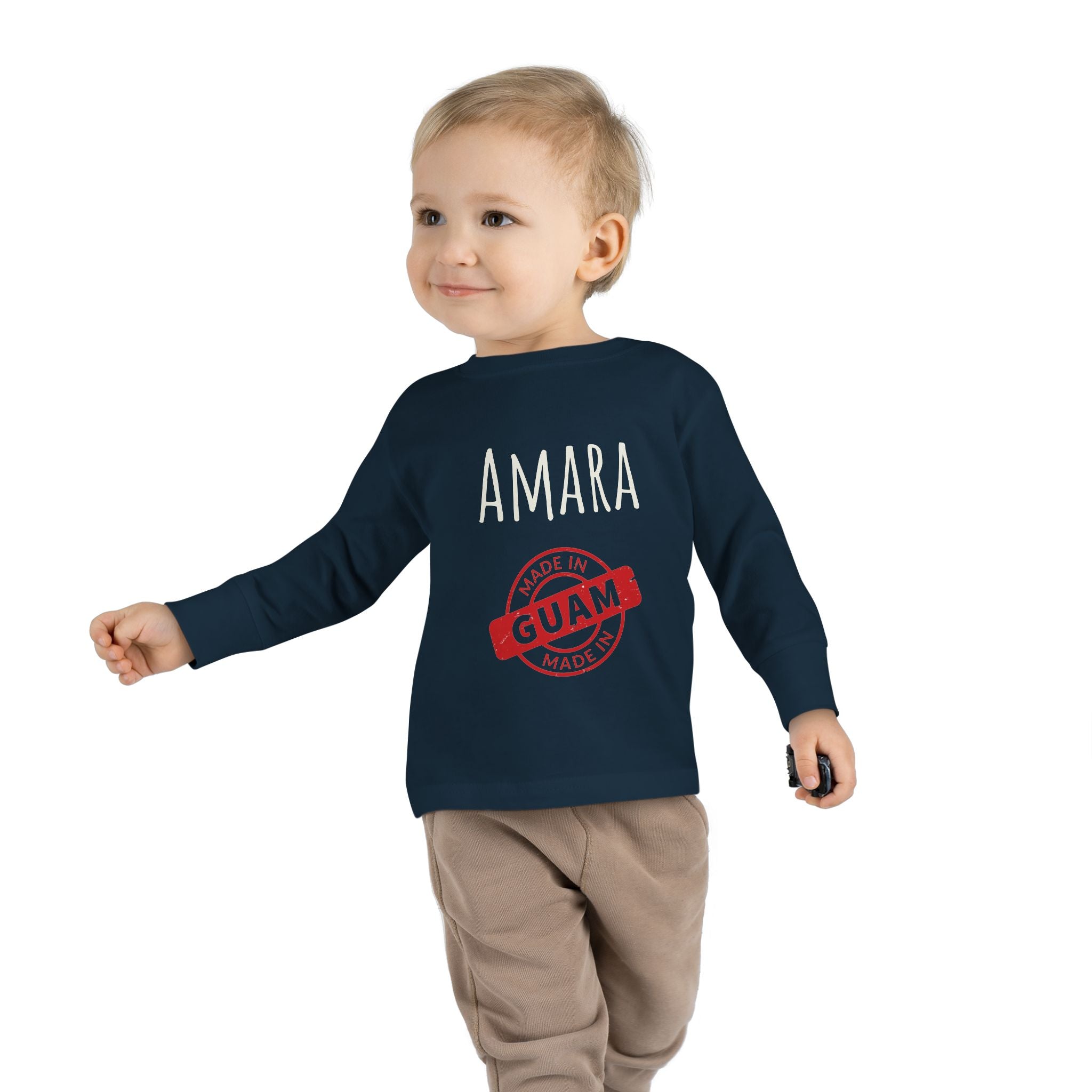 Personalize Made In Guam Kids Long Sleeve Shirt | Customize Name Long Sleeve