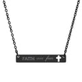 Personalized Cutout Cross Bar Necklace Engravable Pendant (add your text)