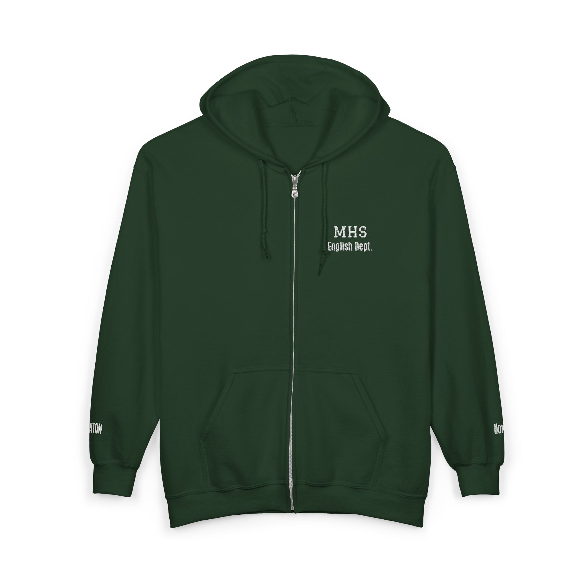 Personalized Unisex Heavy Blend™ Full Zip Hooded Sweatshirt (Add your school name, logo, subject, initials)