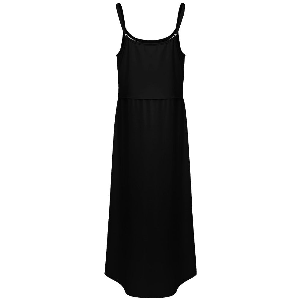 Spaghetti strap side slit dress