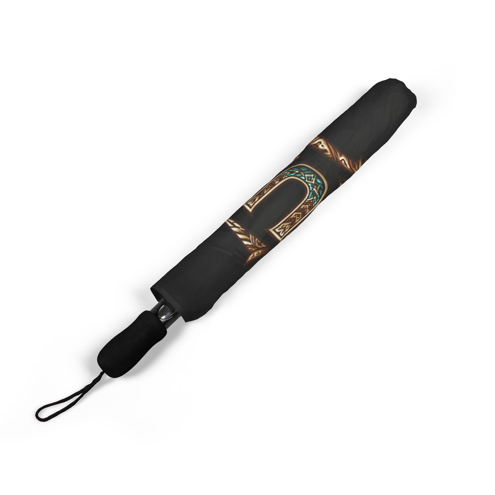 GUAM Foldable Umbrella  Rustic 'GUN' Vintage Camo Logo, Compact Semi-Automatic Rain Protector