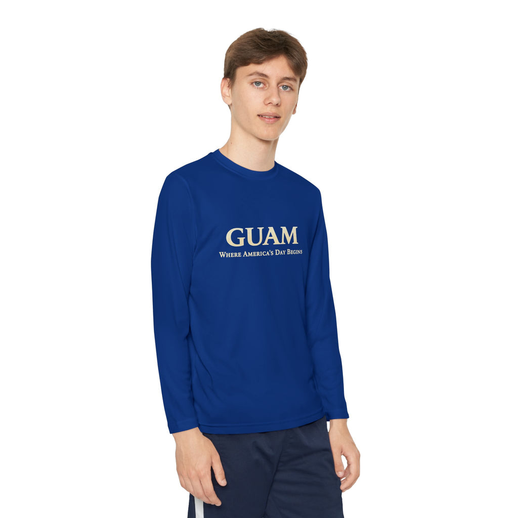Guam 671 Long Sleeve Youth Tee "Where America's Day Begins"
