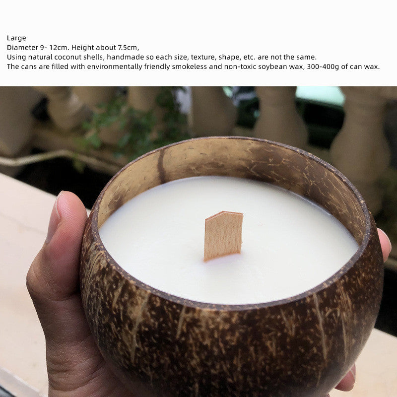 Aromatherapy Coconut Shell Candle Cup Handmade (Made to Order)