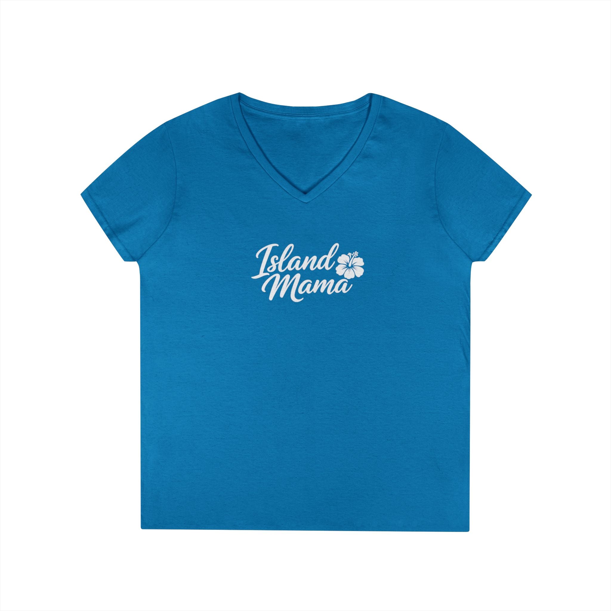 Personalized Island Mama V-Neck T-Shirt