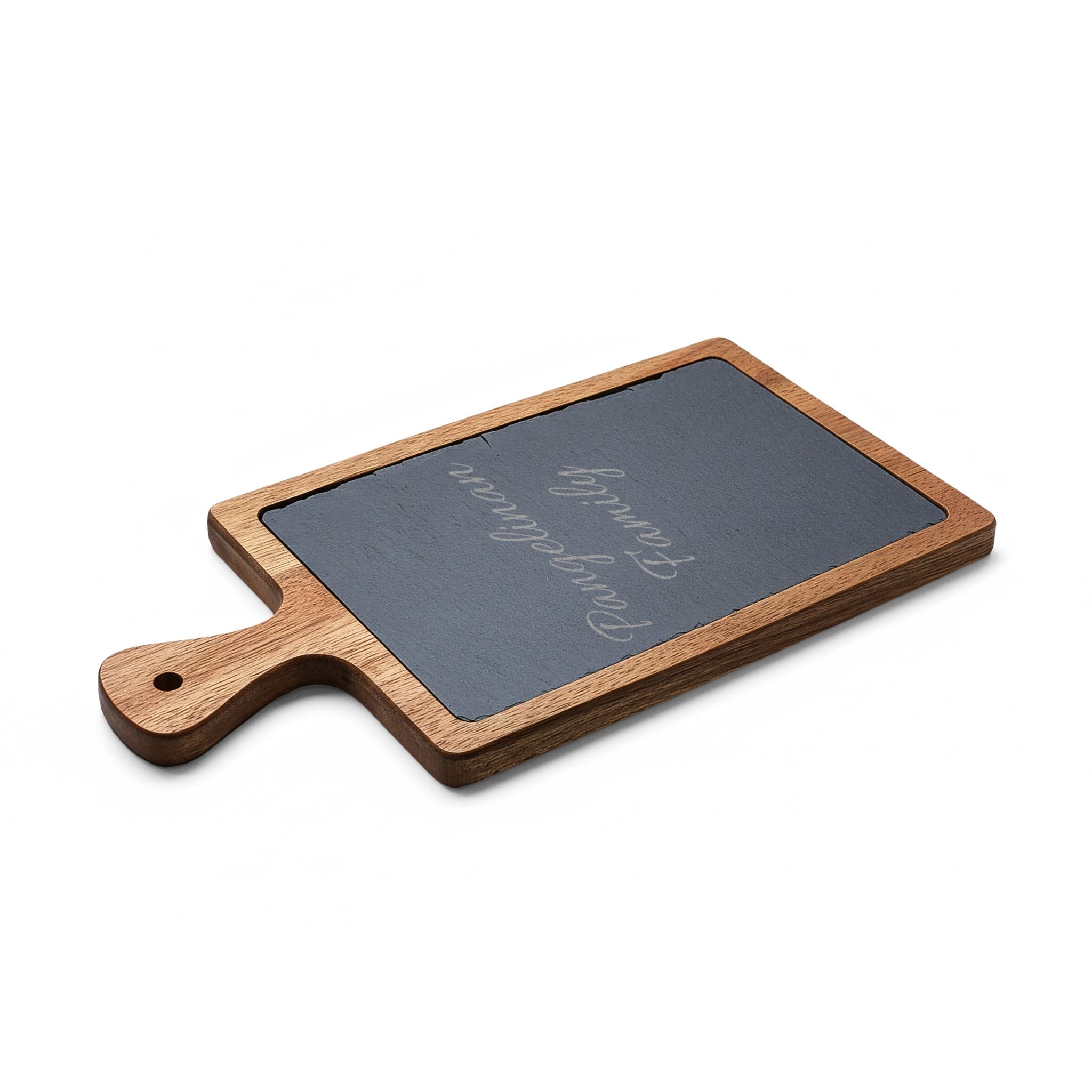 Personalized Engraved Charcuterie Board with Slate Insert