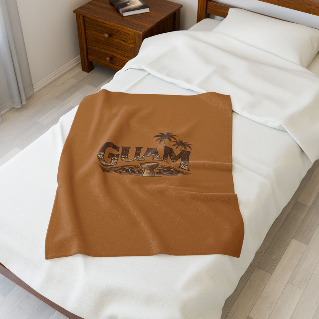 Guam Velveteen Plush Blanket |Tropical Island Souvenir Throw