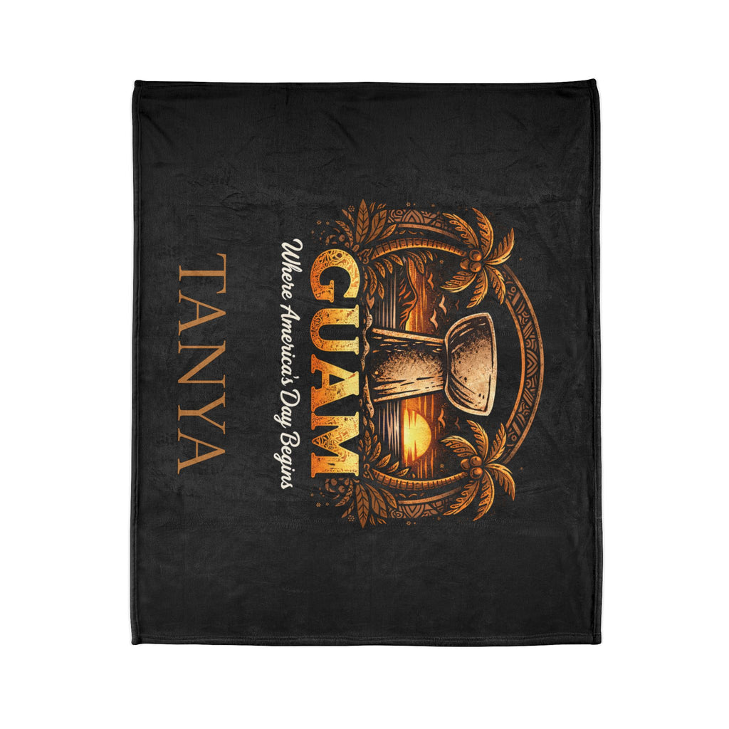 Personalized Guam Plush Blanket | Soft Polyester