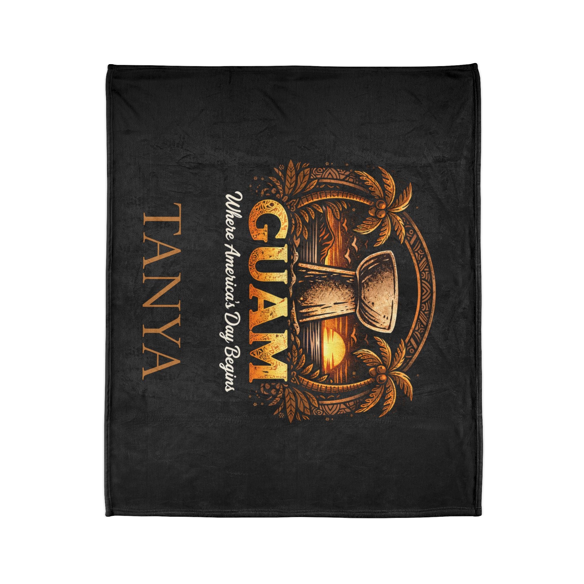 Personalized Guam Plush Blanket | Soft Polyester