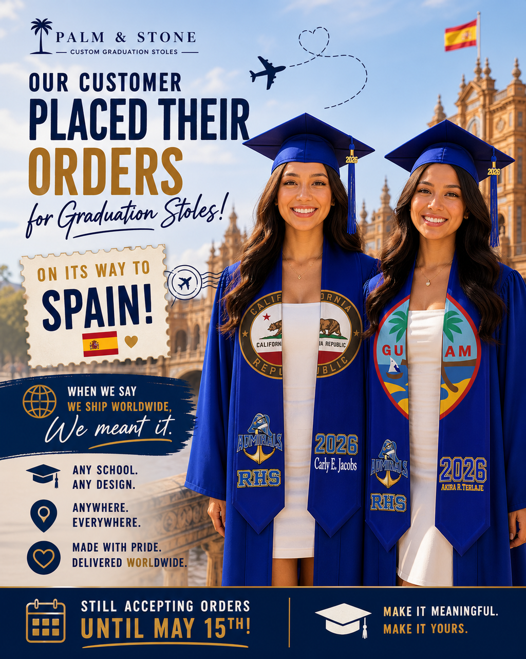 Customized Graduation Stole | Actual Mockups