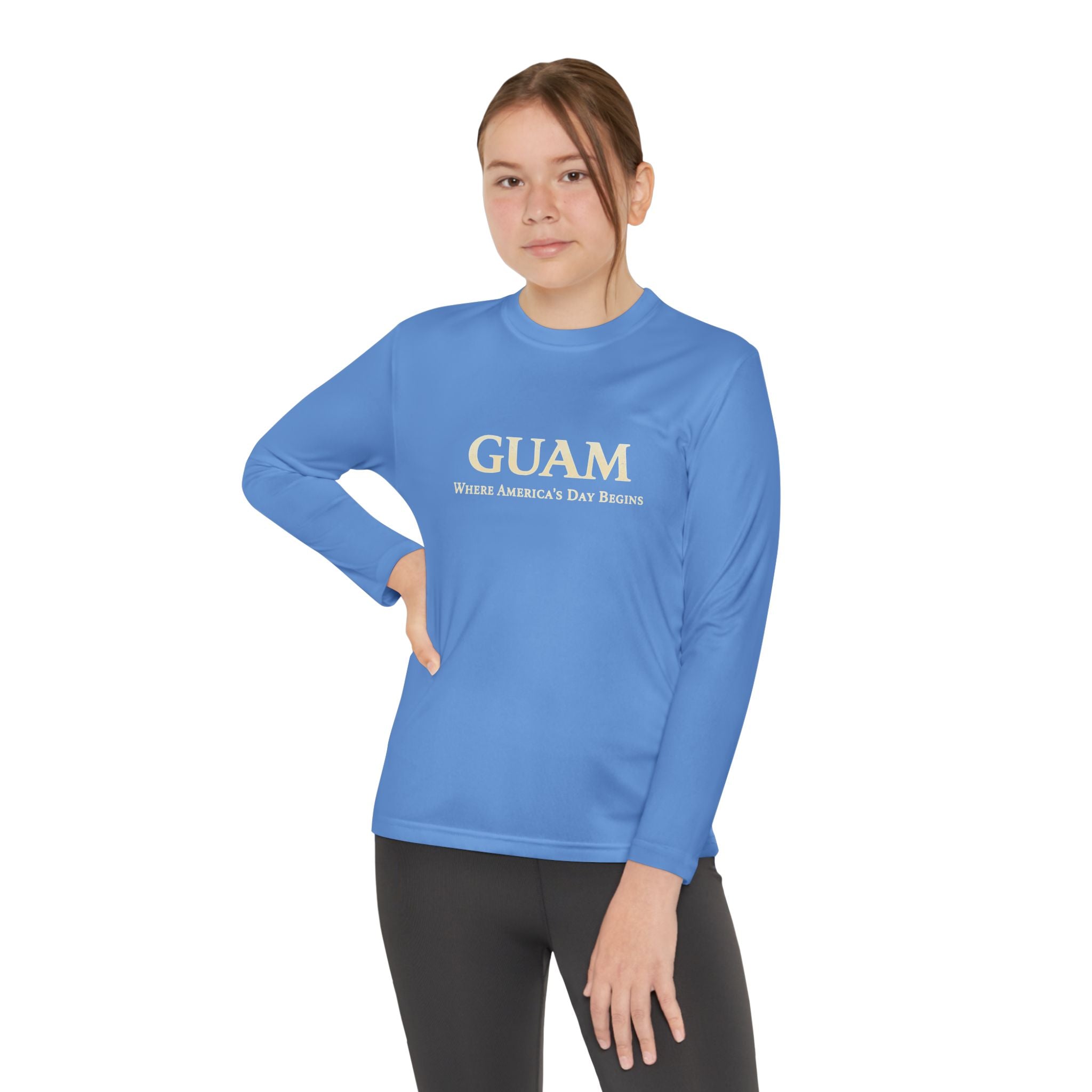 Guam 671 Long Sleeve Youth Tee "Where America's Day Begins"