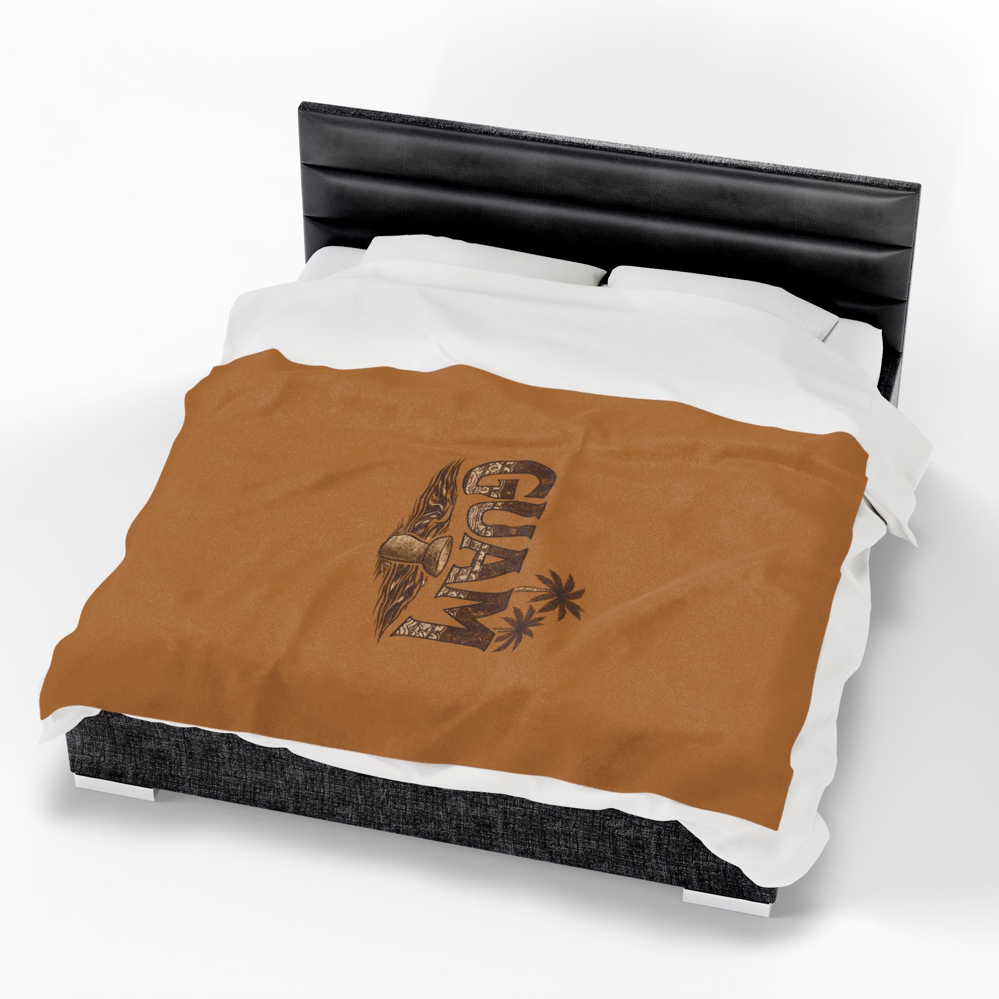 Guam Velveteen Plush Blanket |Tropical Island Souvenir Throw