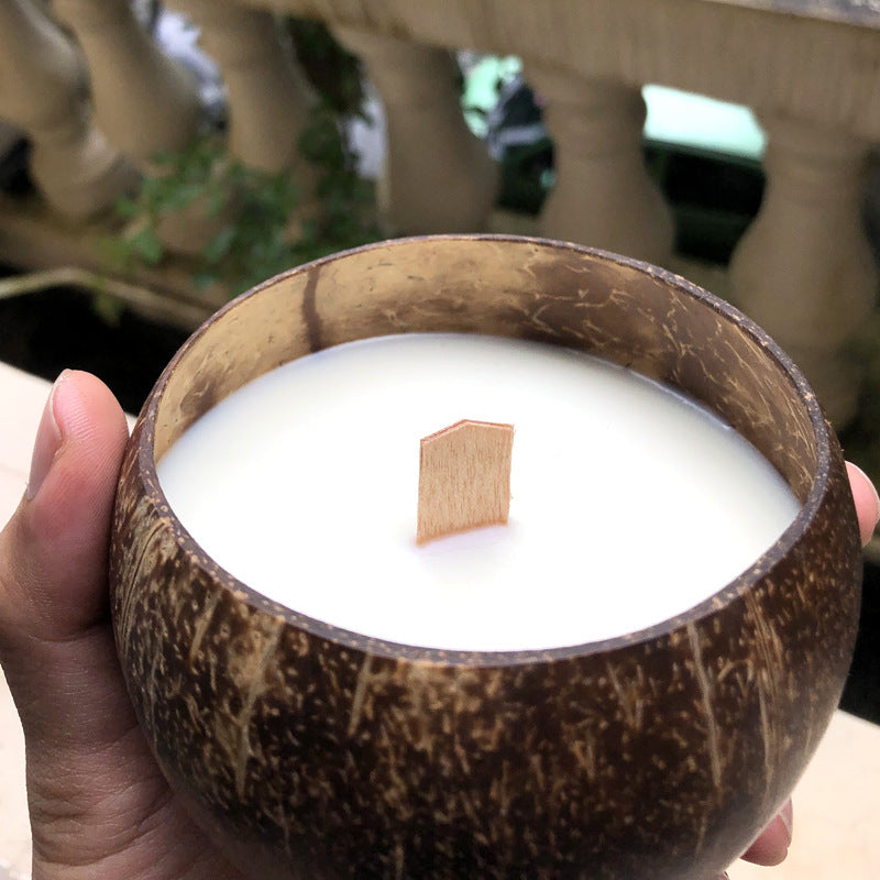 Aromatherapy Coconut Shell Candle Cup Handmade (Made to Order)