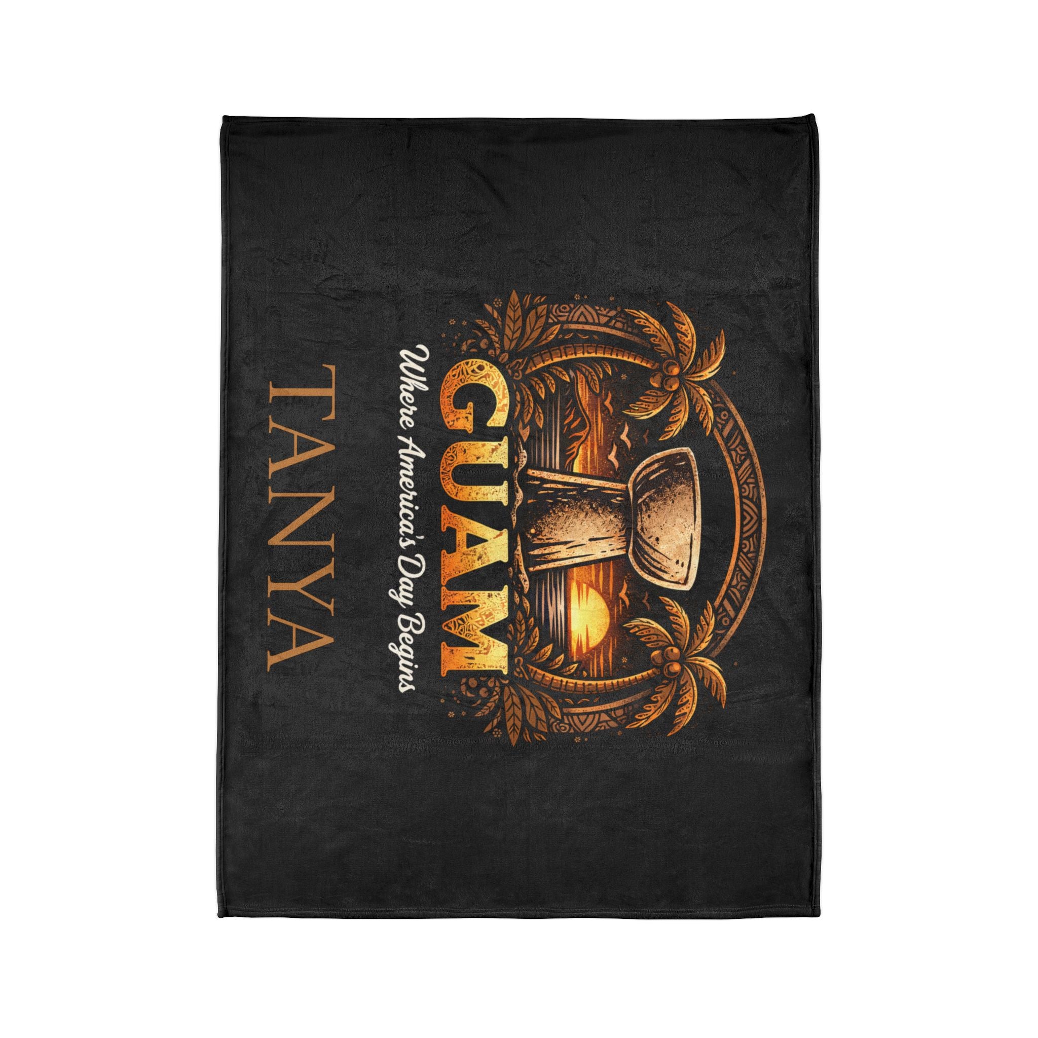 Personalized Guam Plush Blanket | Soft Polyester