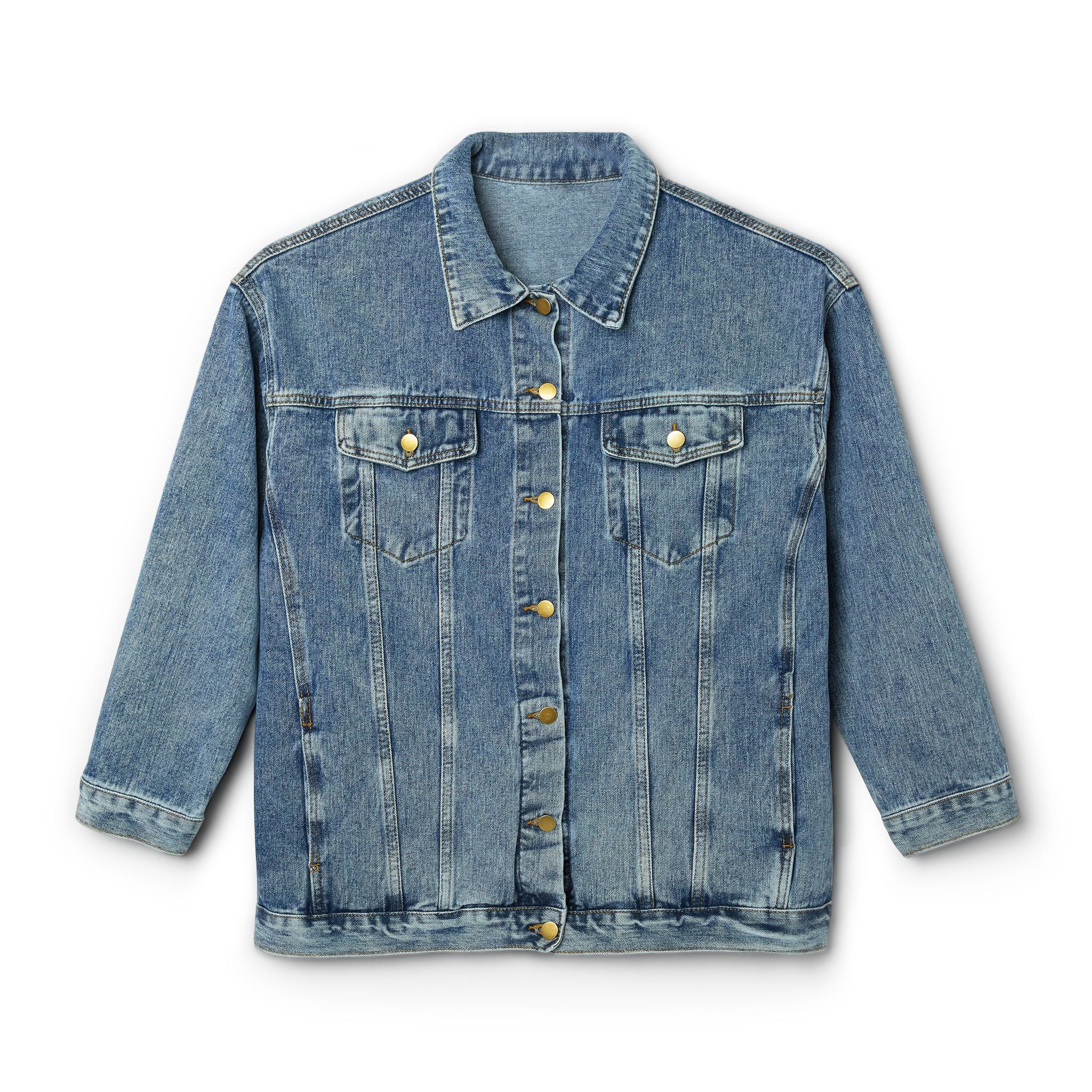 Personalized Denim Jacket Embroidered Women's Jean Jacket, Vintage Casual Layering
