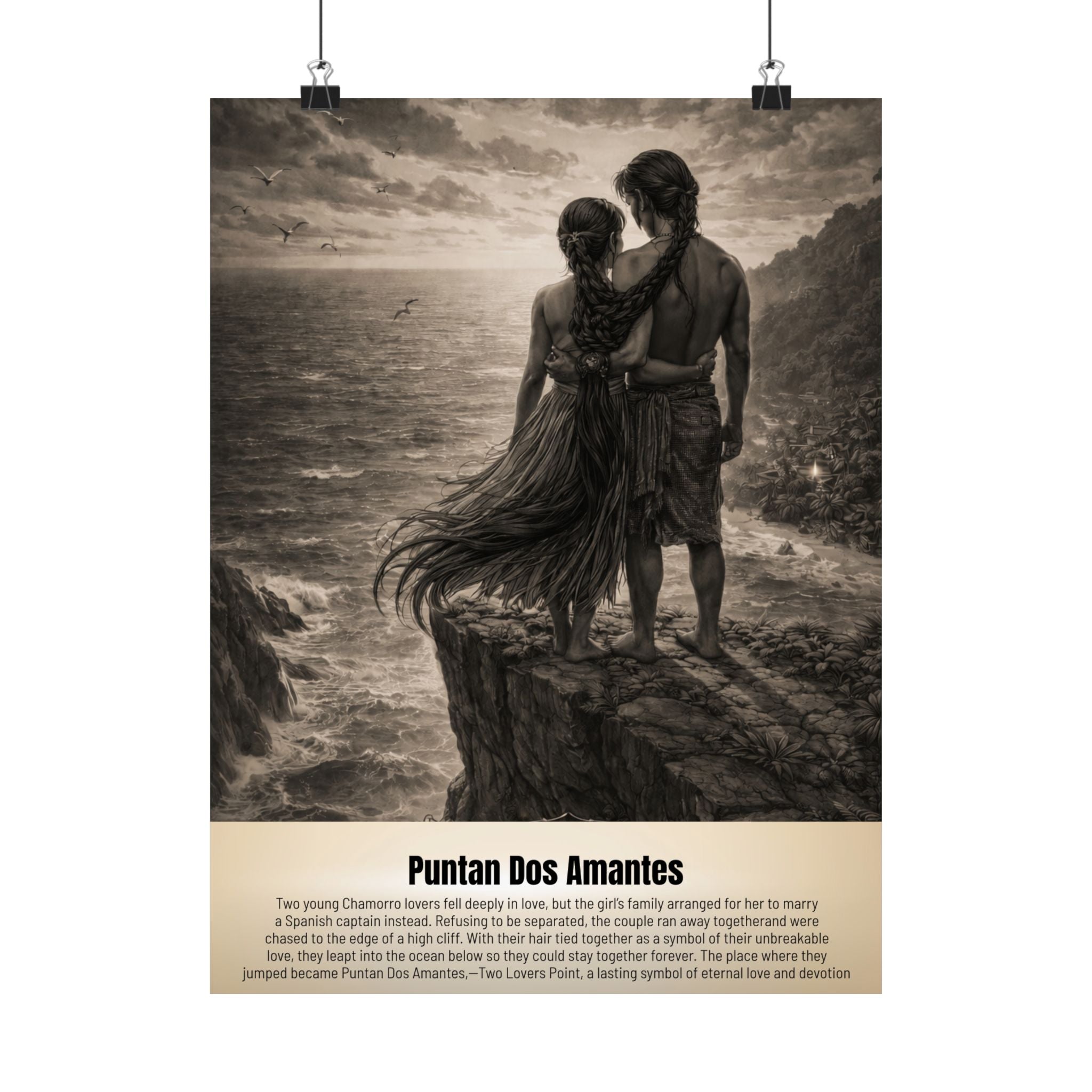 "Puntan Dos Amantes" Vintage Wall Art | Matte Finished Wall Art