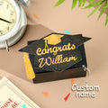 Personalized graduation cap money gift box with custom name
