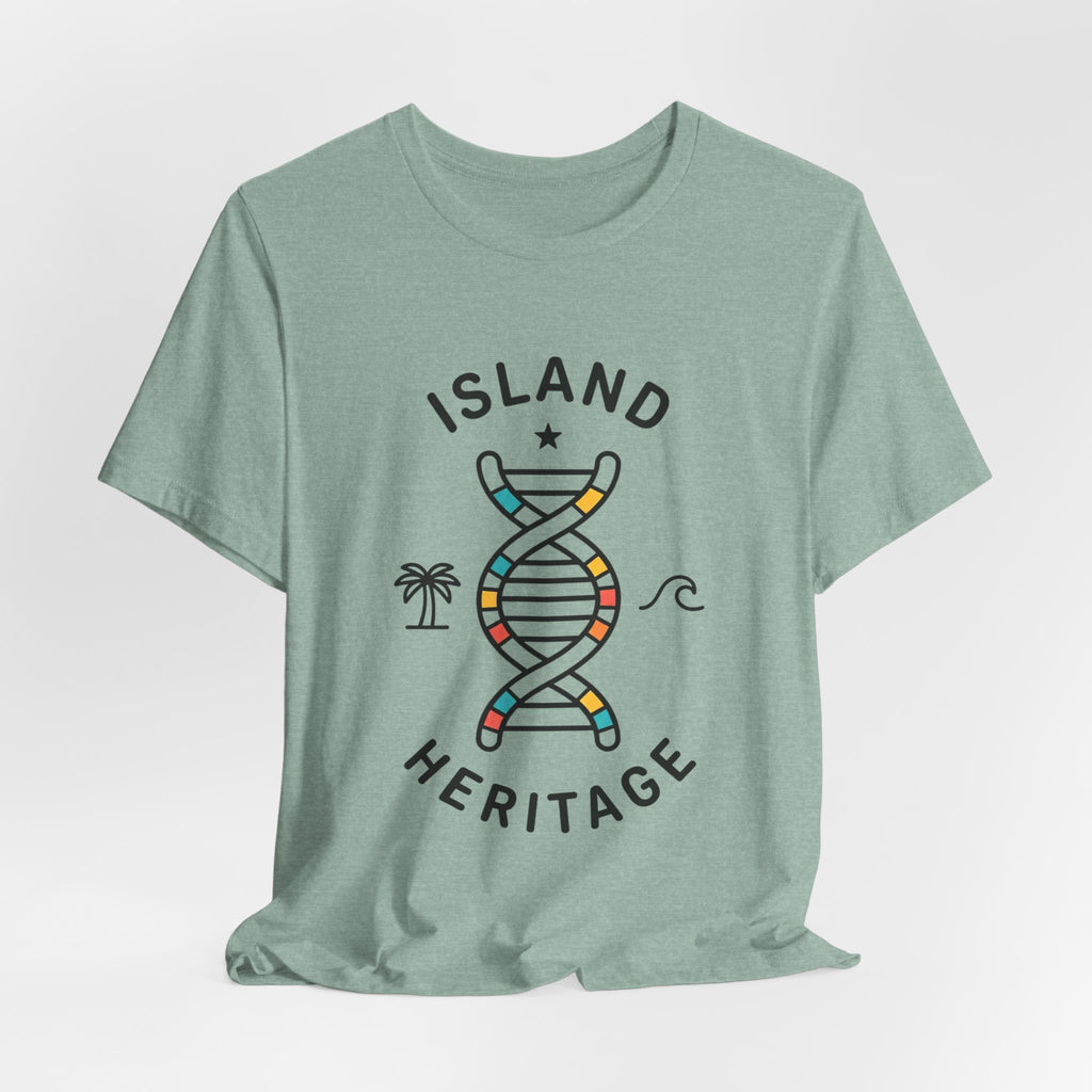 Island Heritage T-Shirt | Caribbean Pride, Retro Passport Stamp