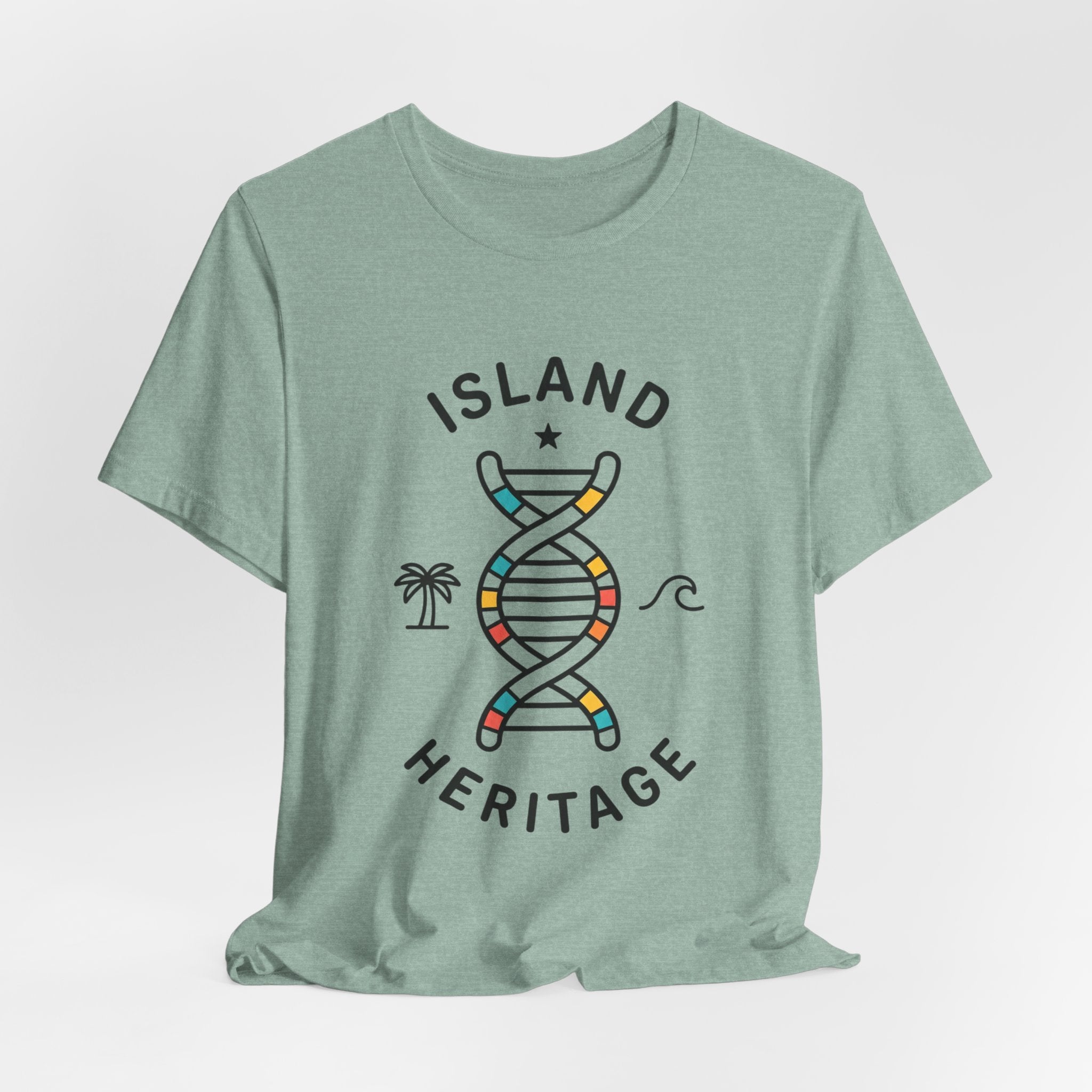 Island Heritage T-Shirt | Caribbean Pride, Retro Passport Stamp