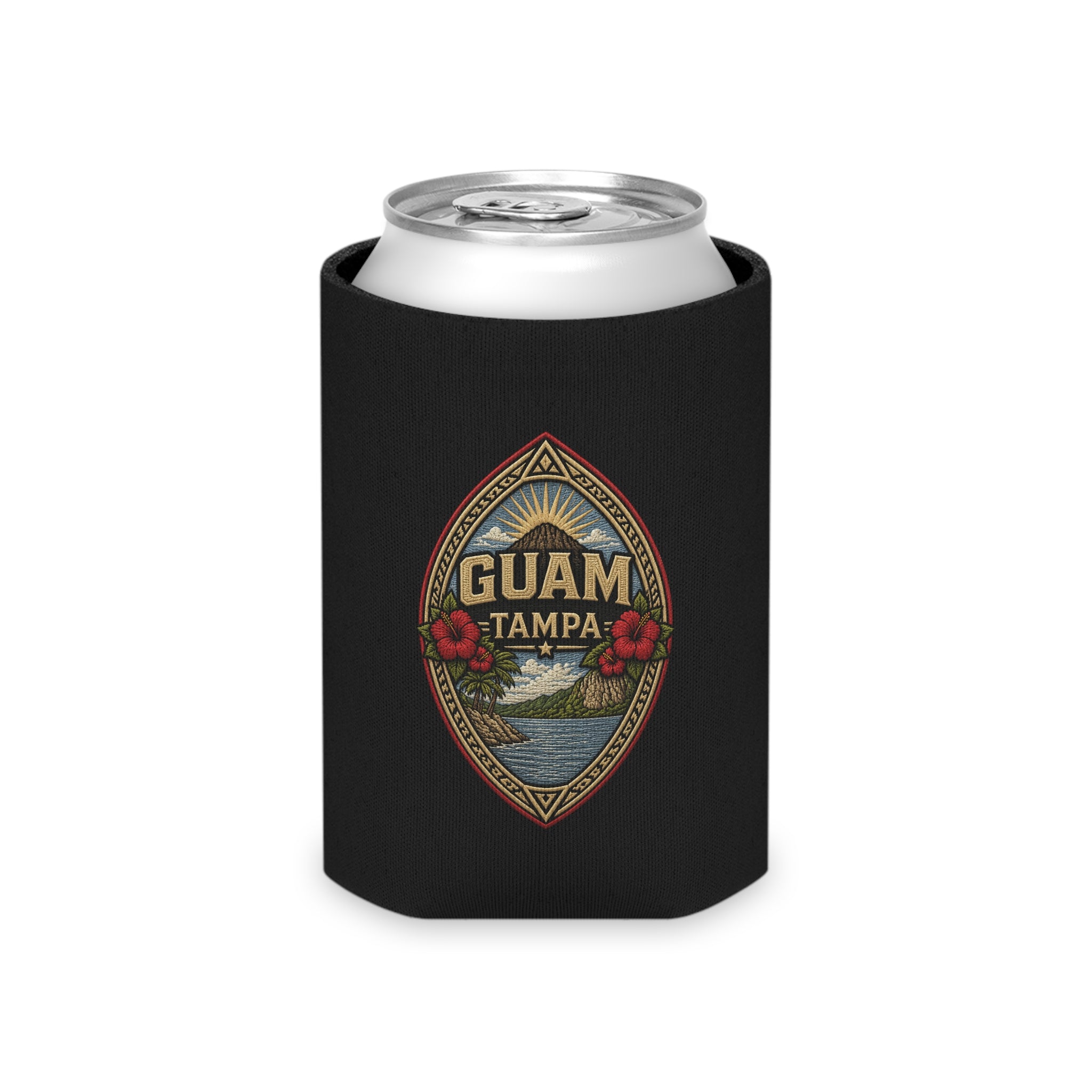 BLACK Guam Seal Tampa Can Cooler | Koozie