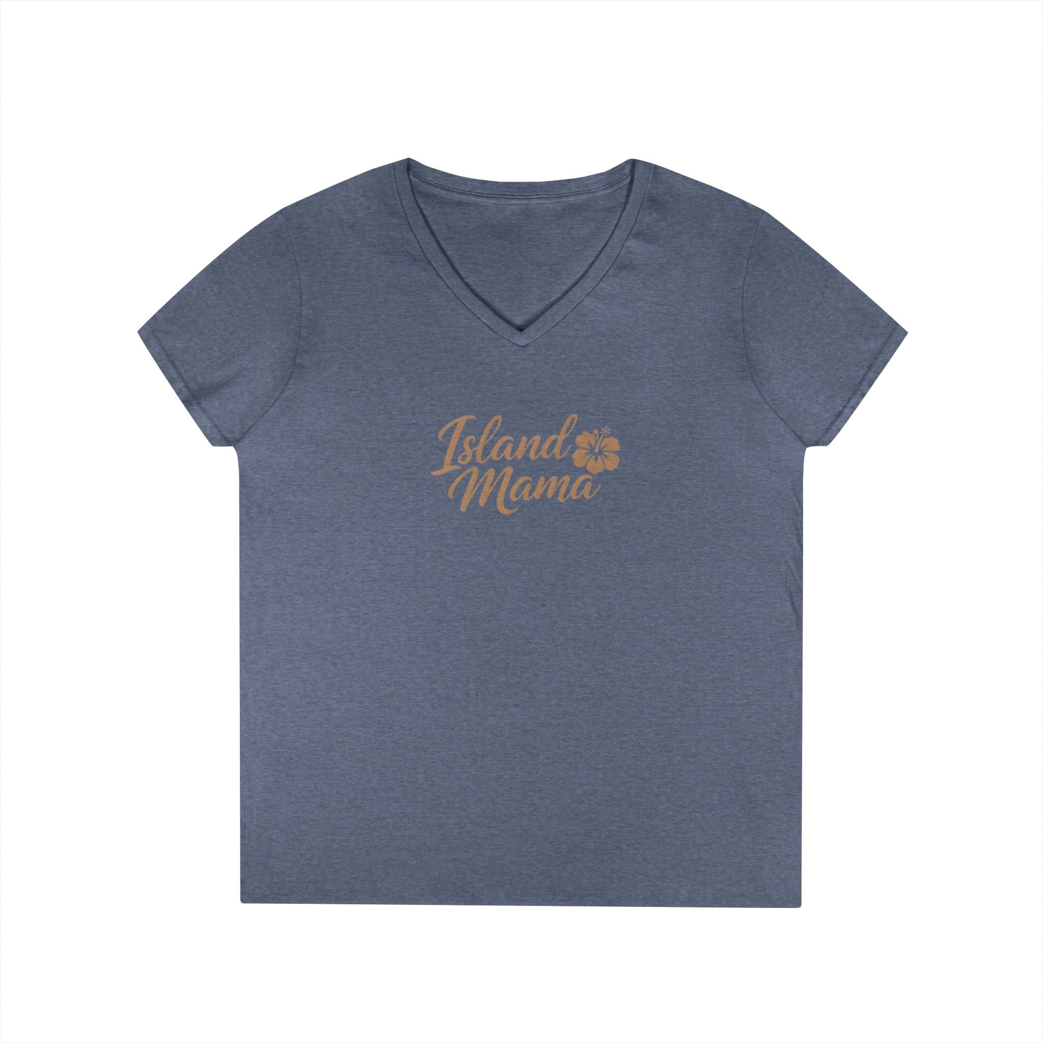 Personalized Island Mama V-Neck T-Shirt