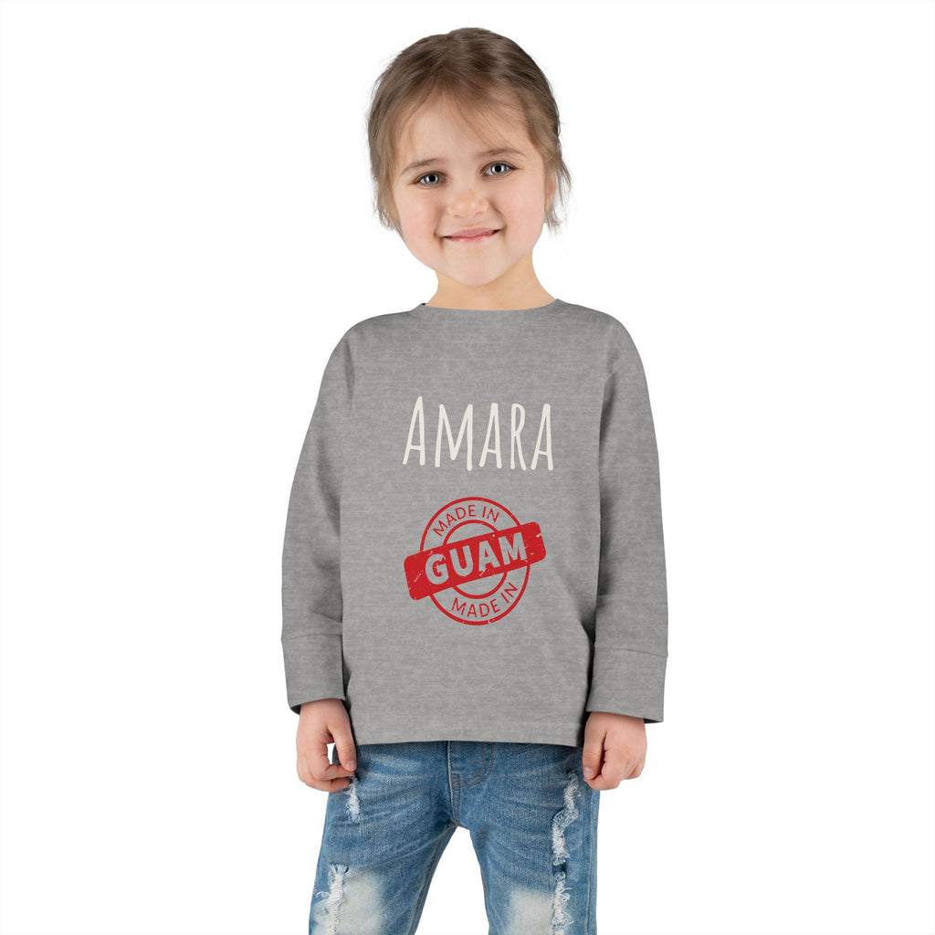 Personalize Made In Guam Kids Long Sleeve Shirt | Customize Name Long Sleeve