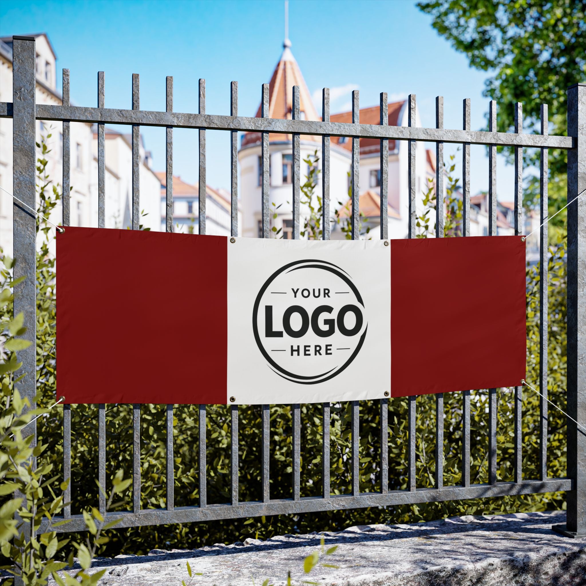 Custom Logo Vinyl Banner — Outdoor Advertising Banner with Grommets