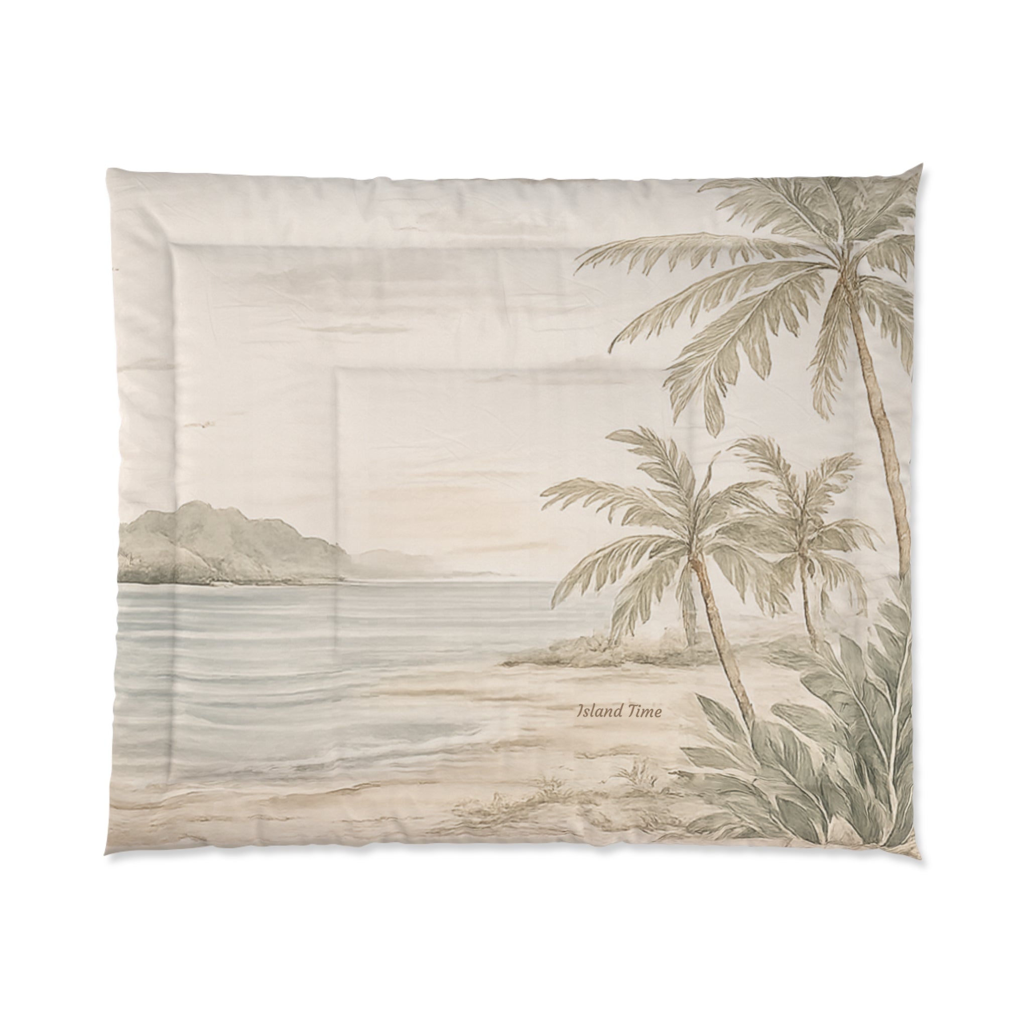 Personalized Island Comforter | Various Sizes (Add your own image and text or use one of our own images)