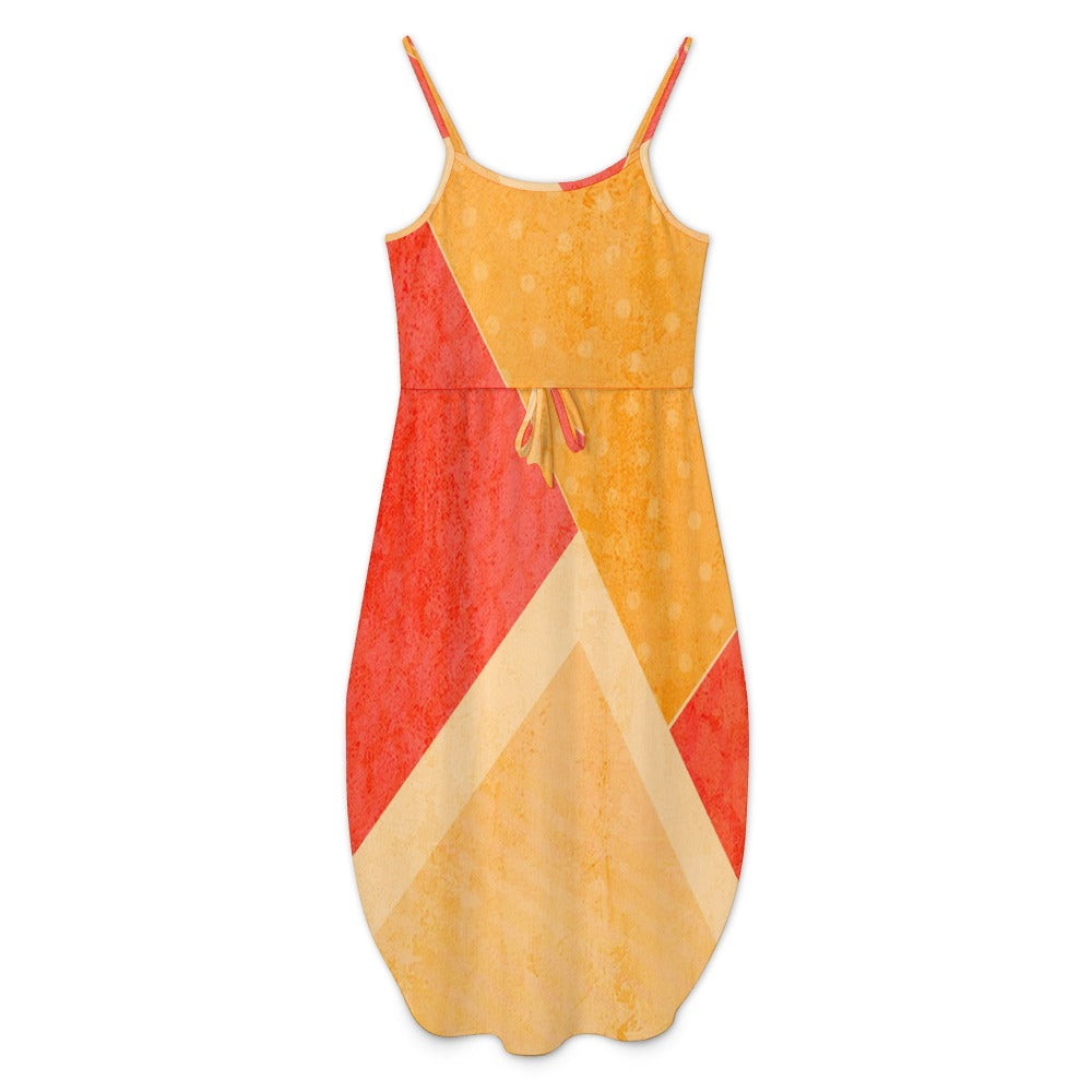 Spaghetti strap side slit dress