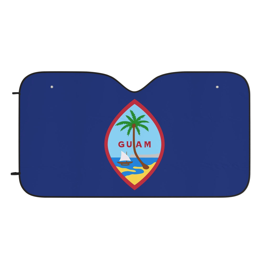 Guam Flag Car Sun Shade | Tropical Palm Windshield Protector